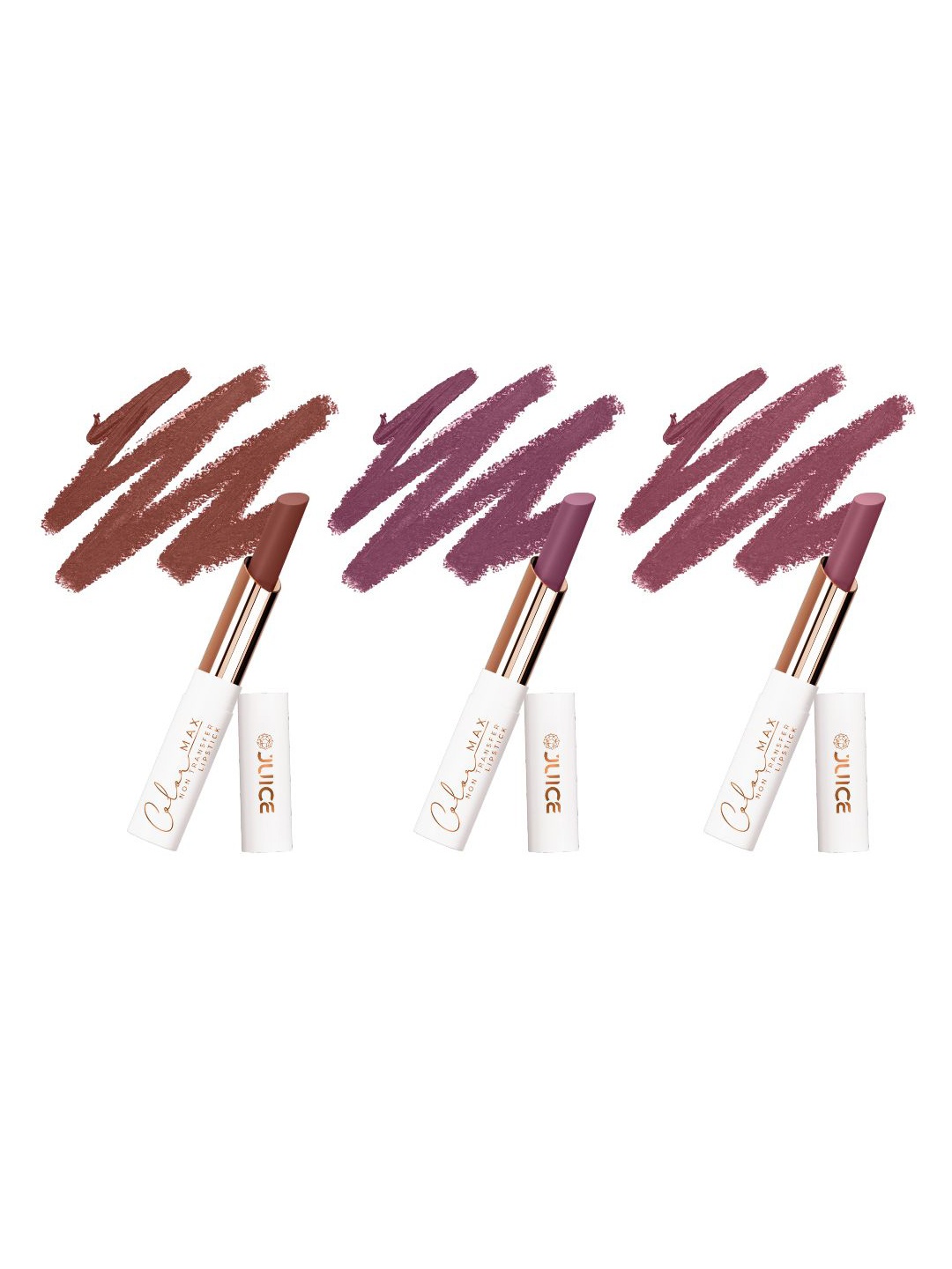 

JUICE Set Of 3 Color Max Non-Transfer Lipsticks - M02 - M16 - M17, Brown
