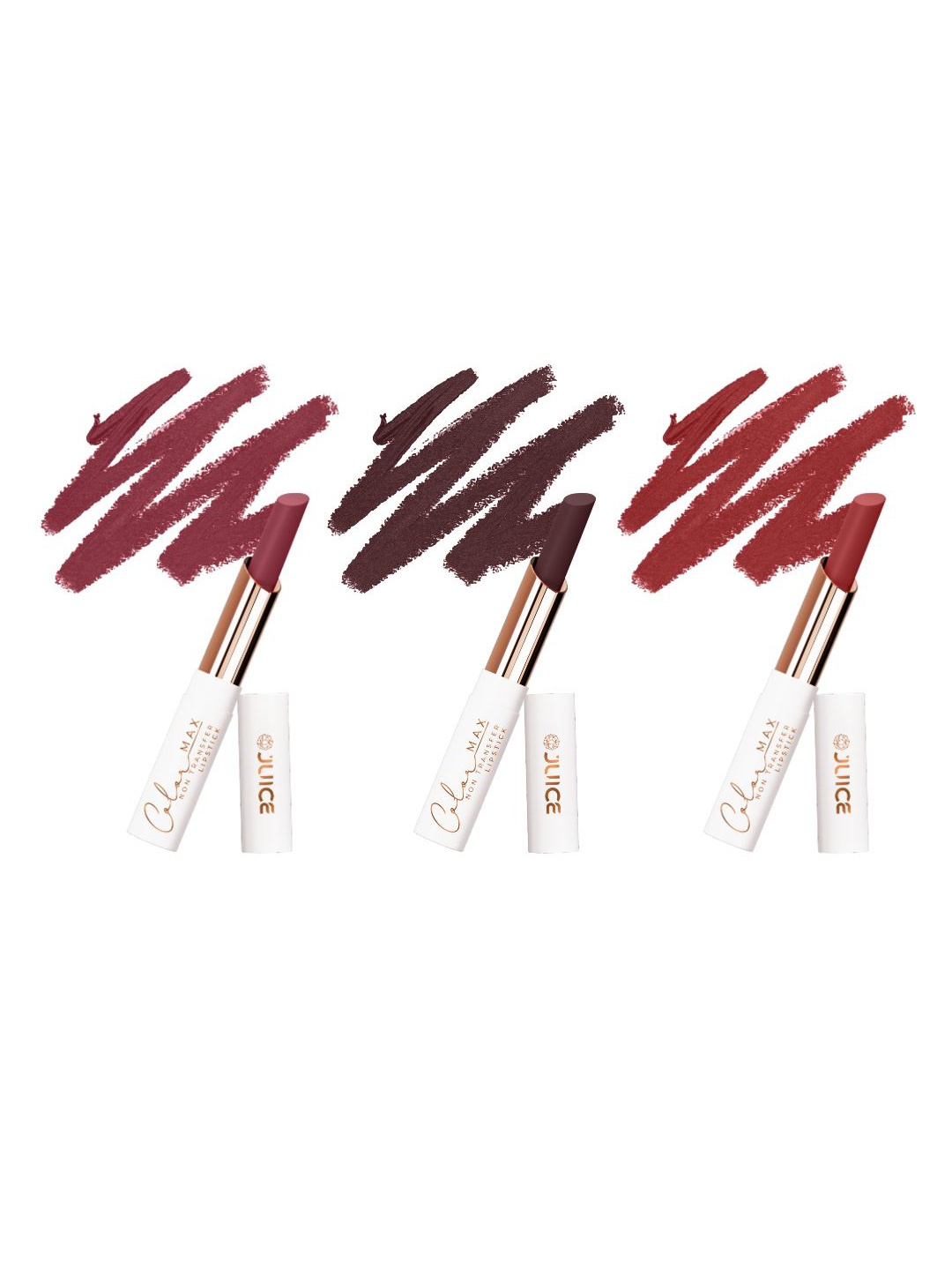 

JUICE Set Of 3 Color Max Non-Transfer Lipsticks - M01 - M03 - M04, Brown