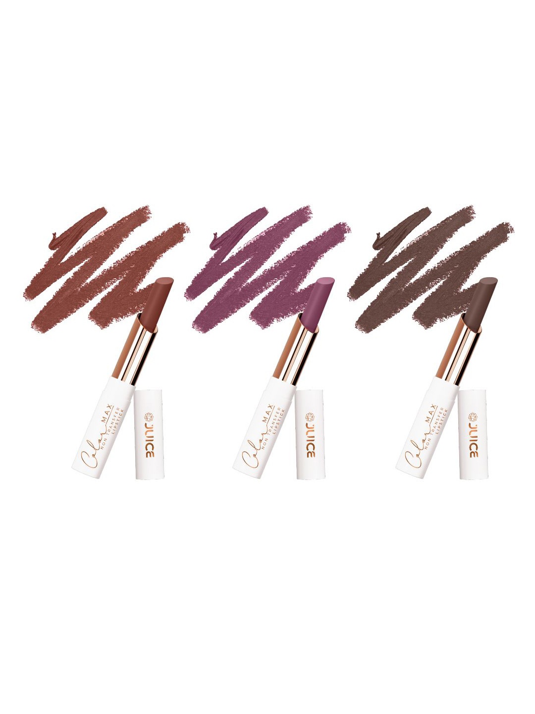 

JUICE Set Of 3 Color Max Non-Transfer Lipsticks - M02 - M17 - M18, Brown