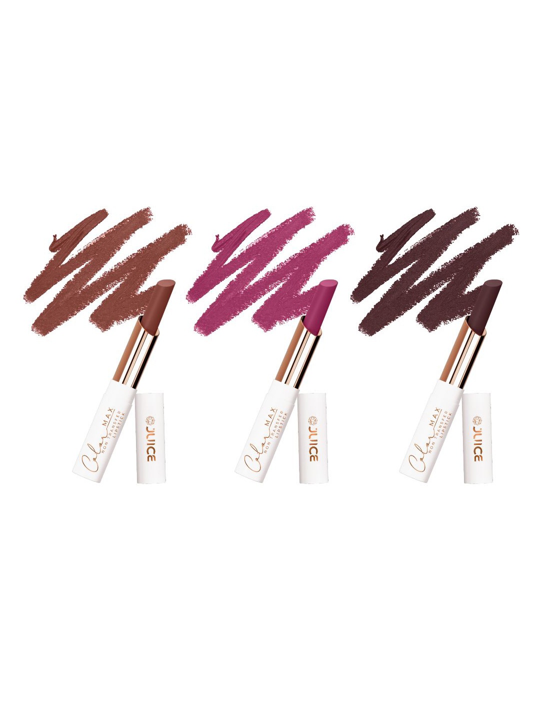 

JUICE Set Of 3 Color Max Non-Transfer Lipsticks - M02 - M04 - M05, Pink