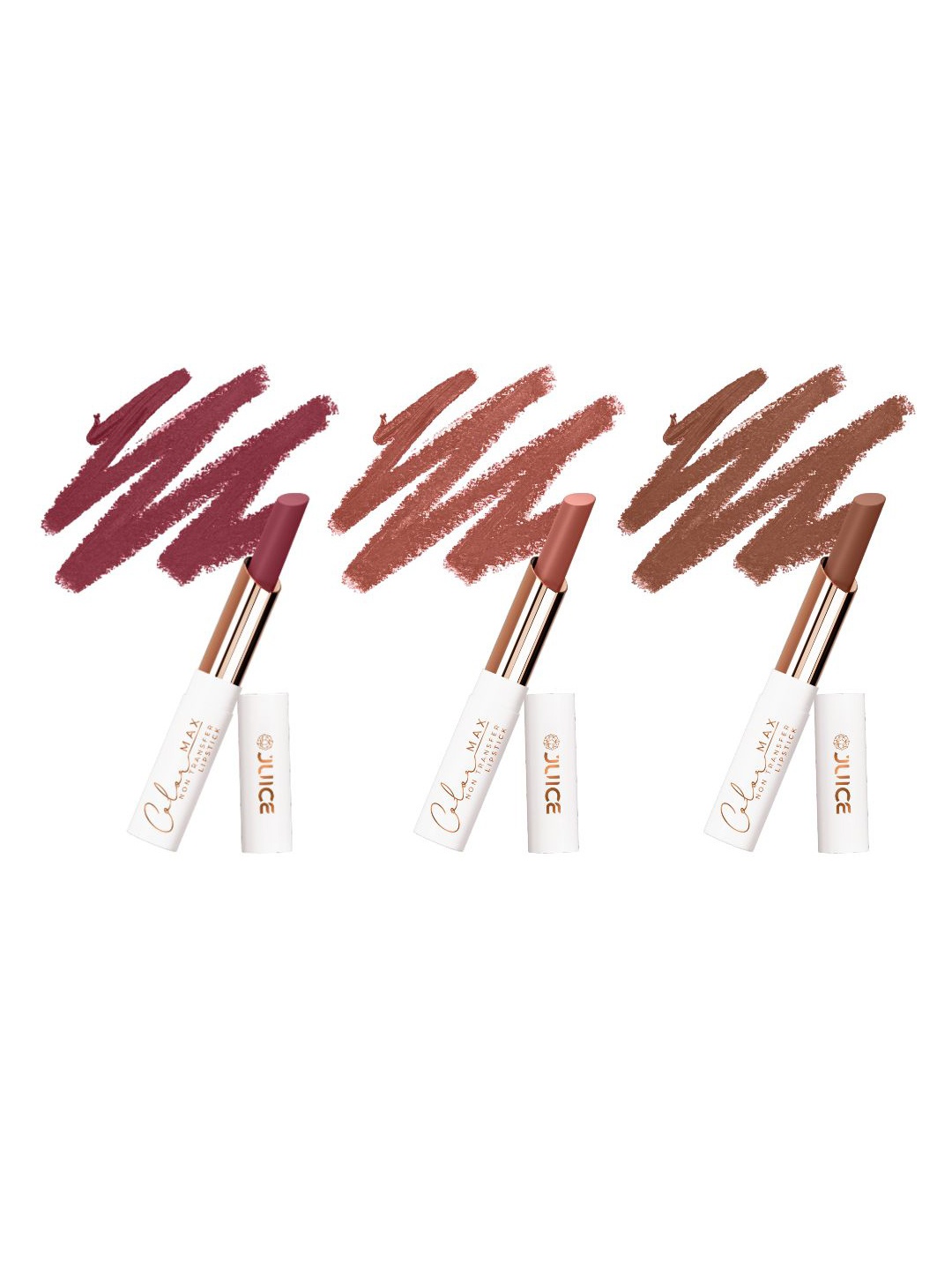 

JUICE Set Of 3 Color Max Non-Transfer Lipsticks - M01 - M19 - M20, Brown