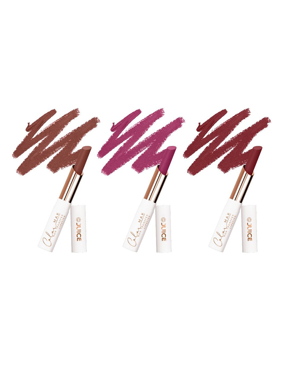 

JUICE Set Of 3 Color Max Non-Transfer Lipsticks - M02 - M05 - M06, Brown