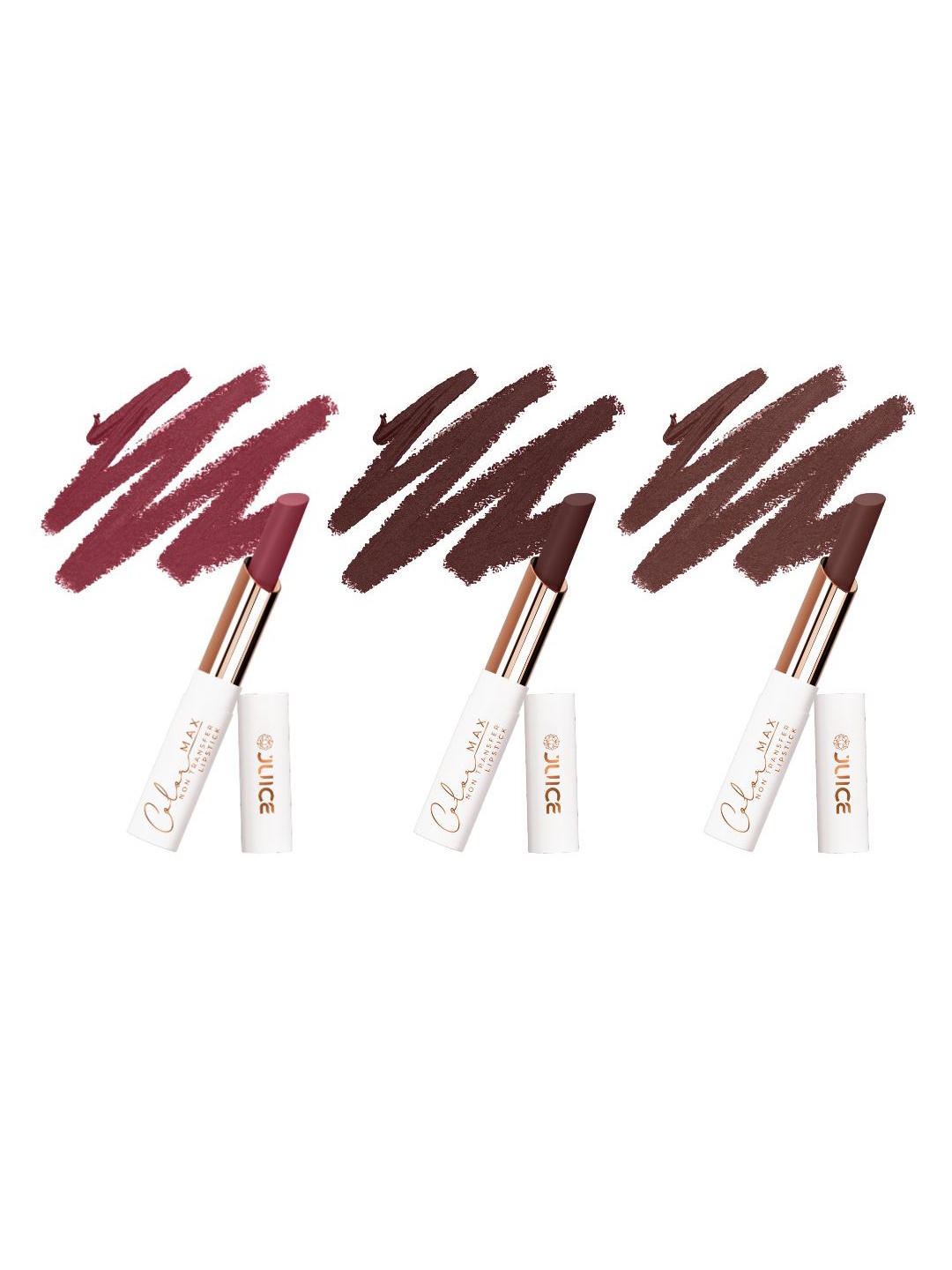 

JUICE Set Of 3 Color Max Non Transfer Lipstick- Shade- M01- M10- M11, Brown