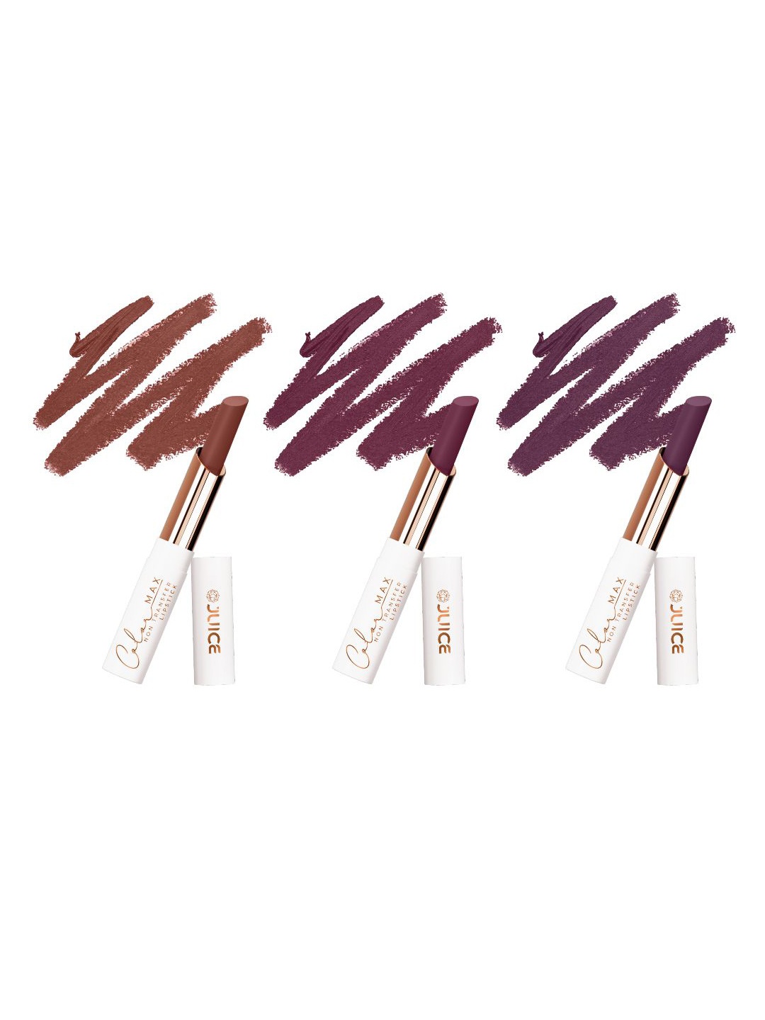 

JUICE Set Of 3 Color Max Non-Transfer Lipsticks - M02 - M13 - M14, Purple