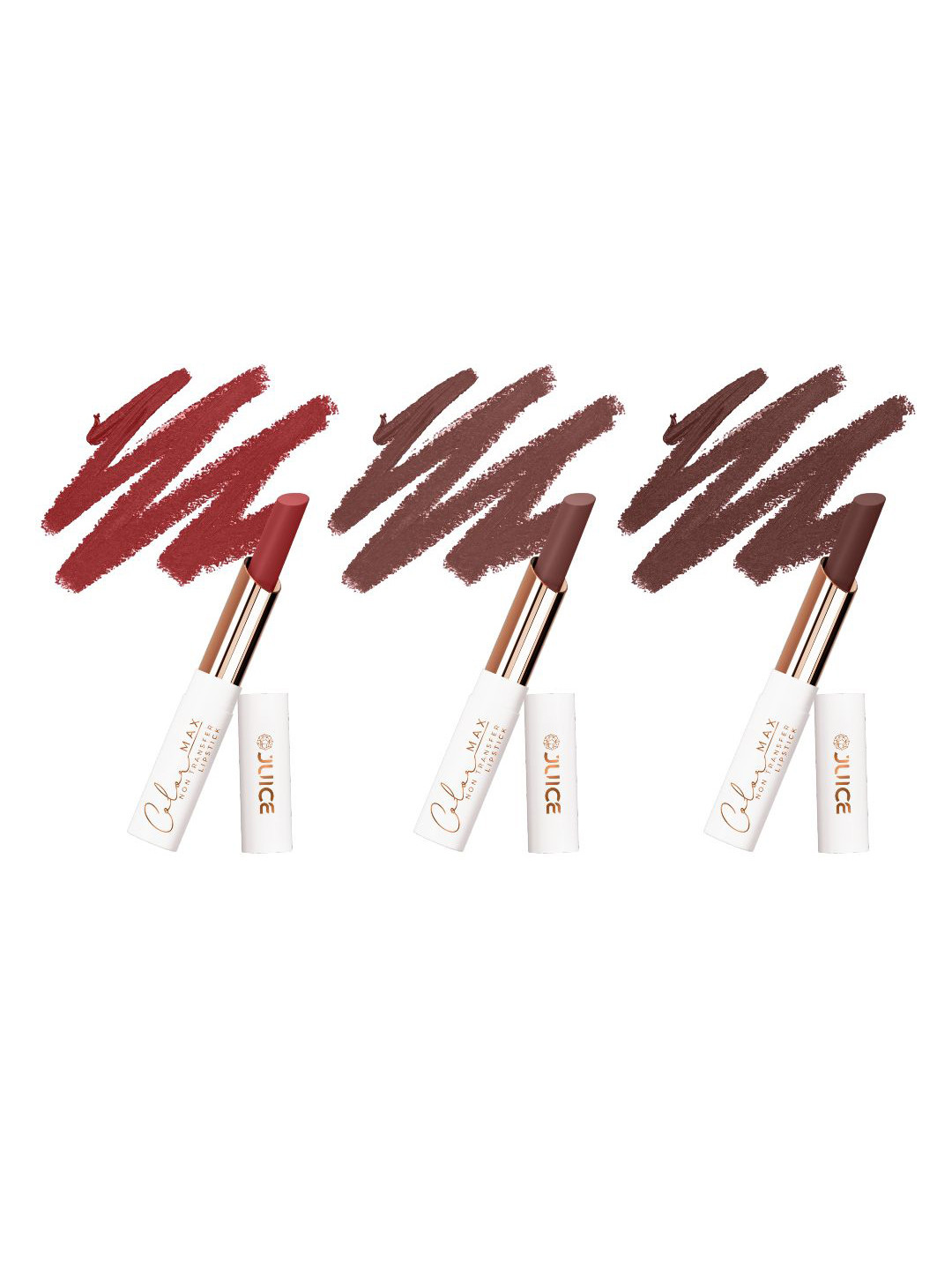 

JUICE Set Of 3 Color Max Non Transfer Lipstick- Shade- M03- M11- M12, Brown