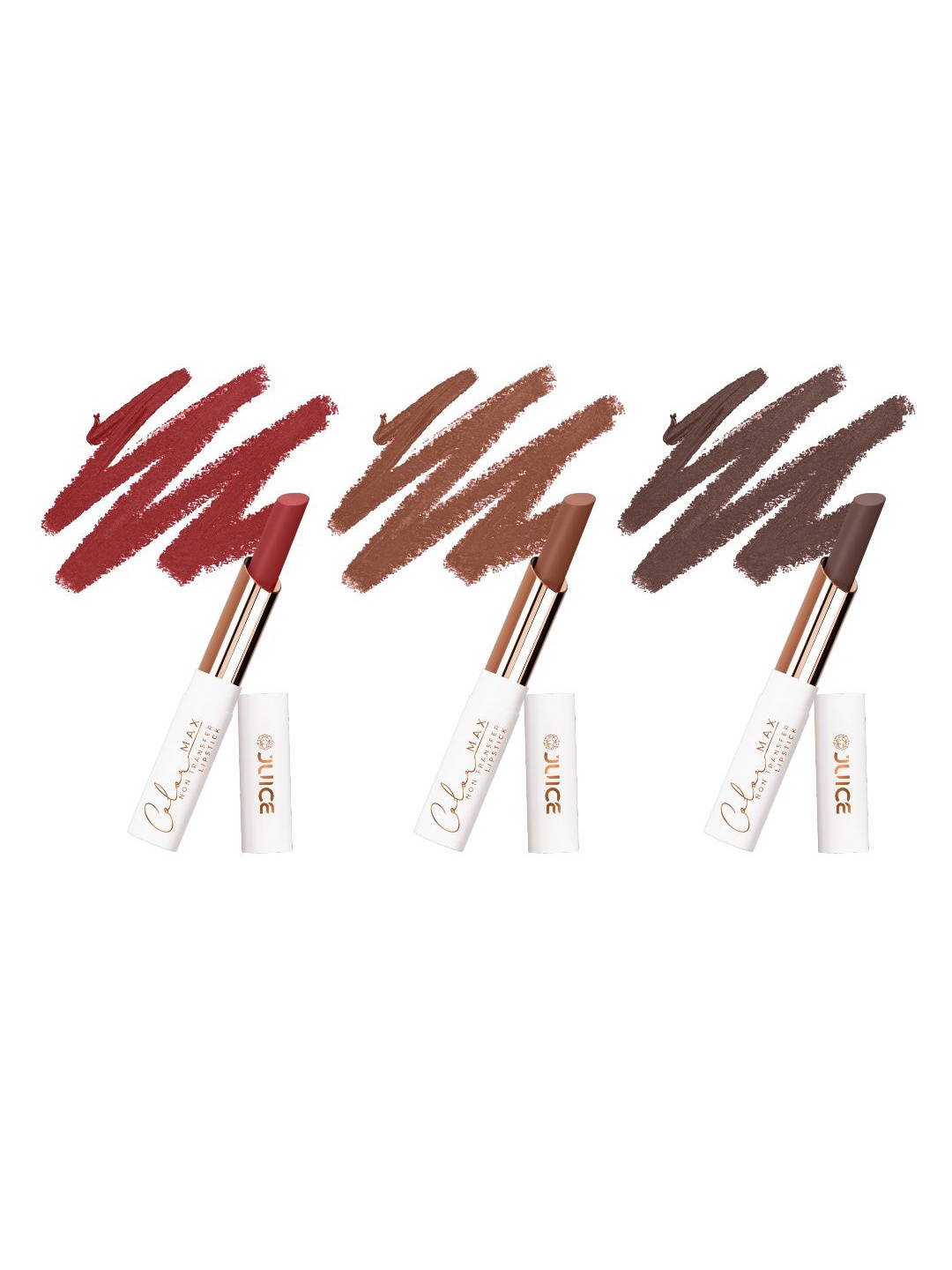 

JUICE Set Of 3 Color Max Non-Transfer Lipsticks - M03 - M18 - M19, Brown