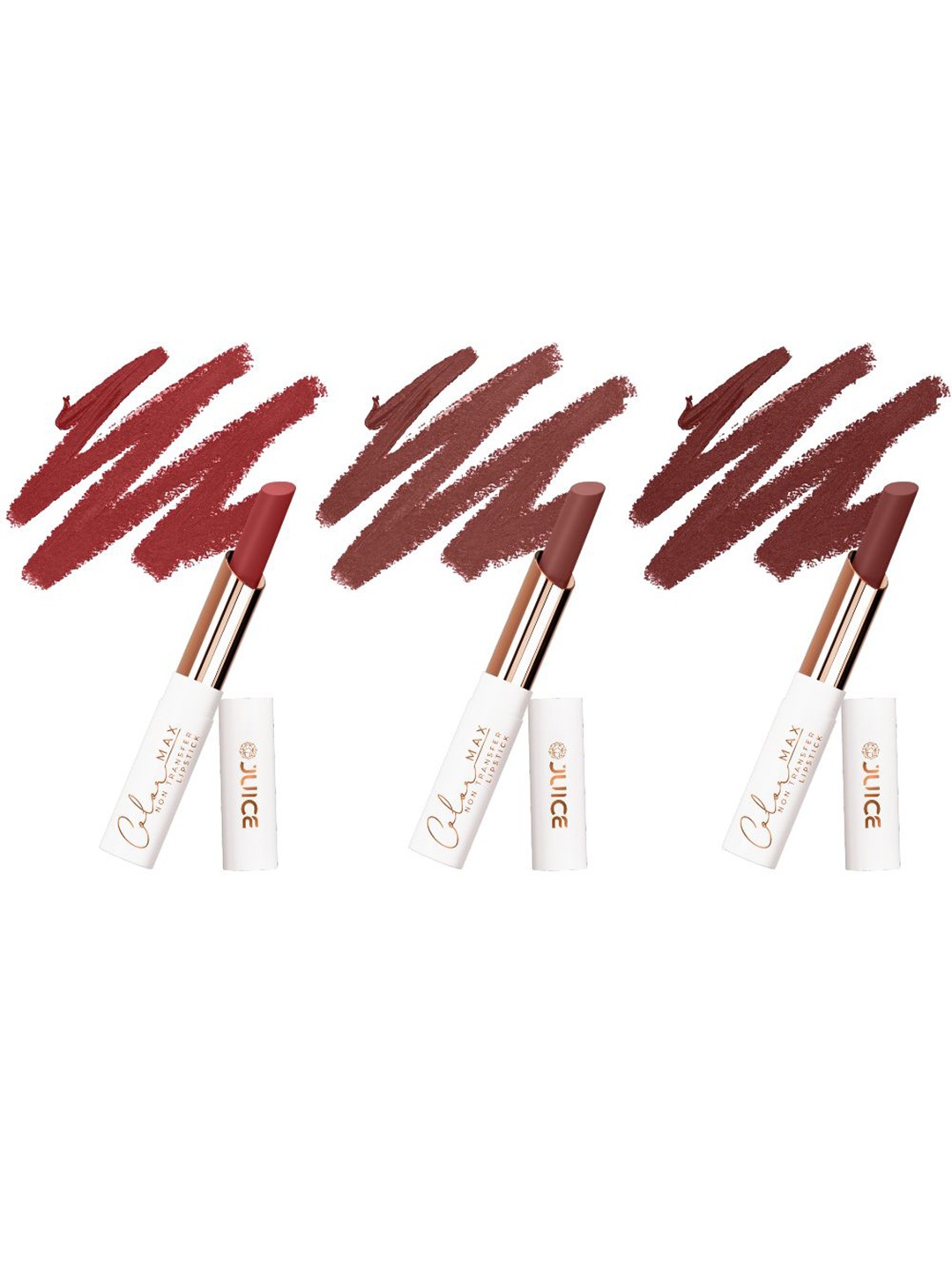 

JUICE Set Of 3 Color Max Transfer-Proof Lipsticks - M03 - M23 - M24, Brown