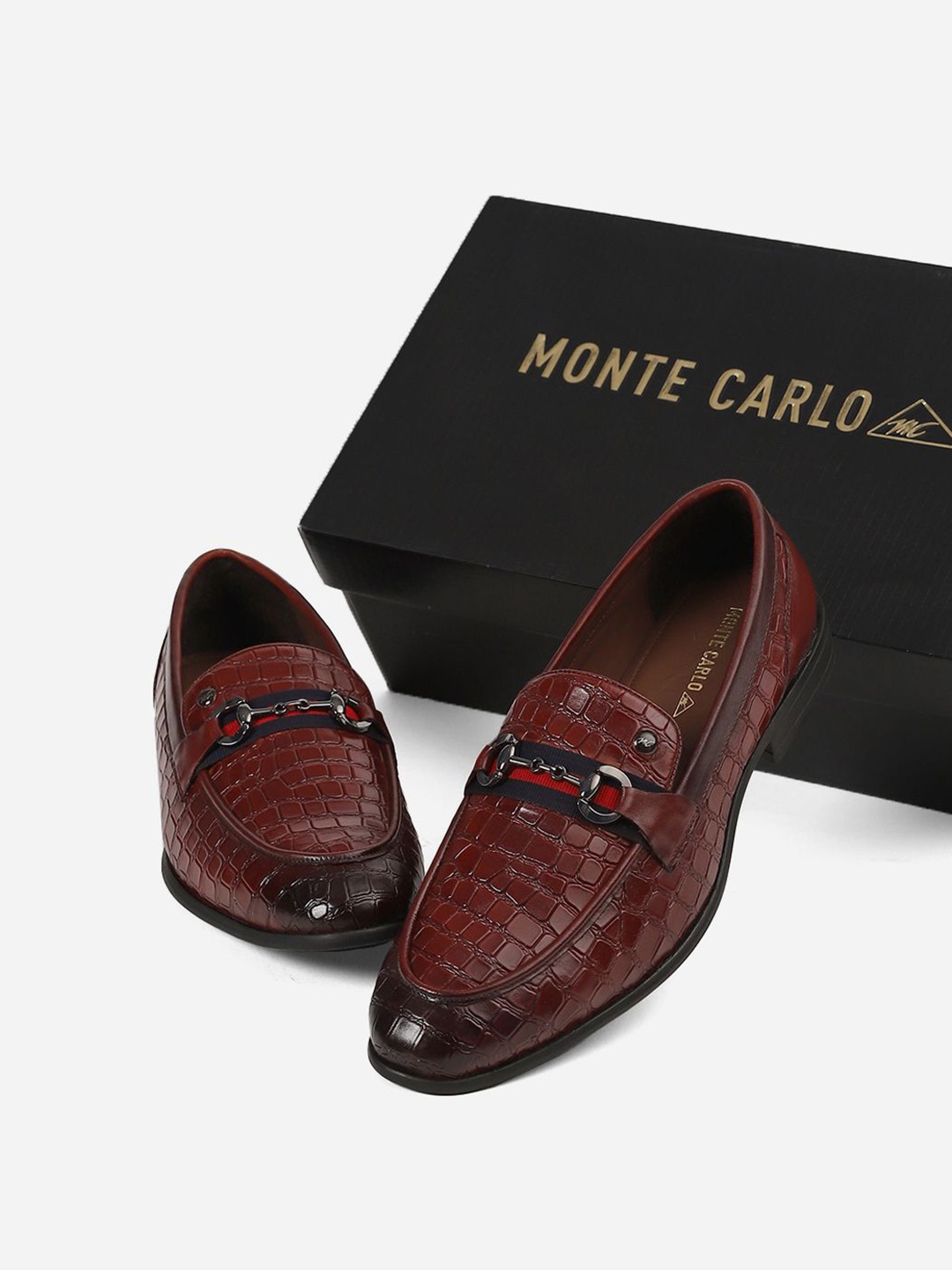 

Monte Carlo Men Leather Loafers, Maroon
