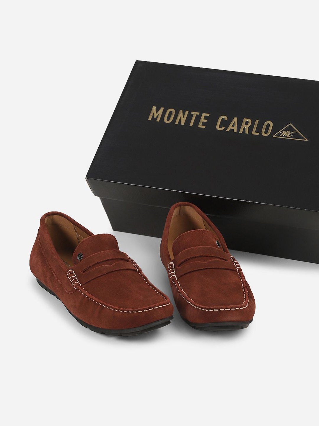 

Monte Carlo Men Leather Slip-On Loafers, Maroon