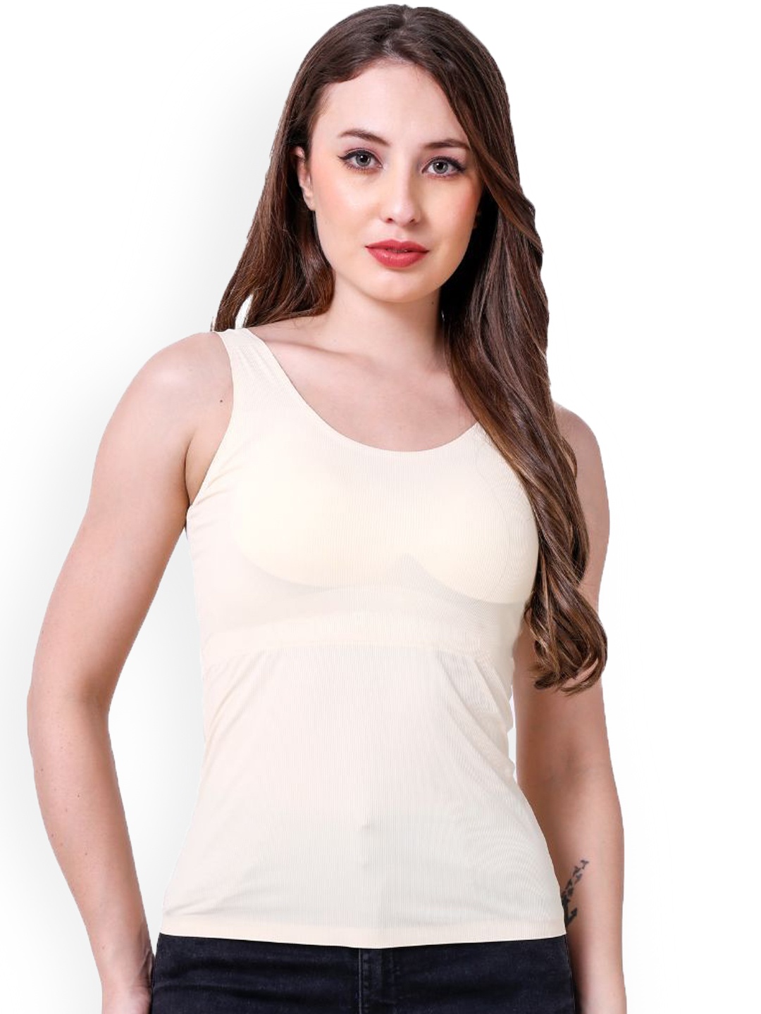 

CareDone Women Lightly Removable Padded No Trace Camisole, Cream