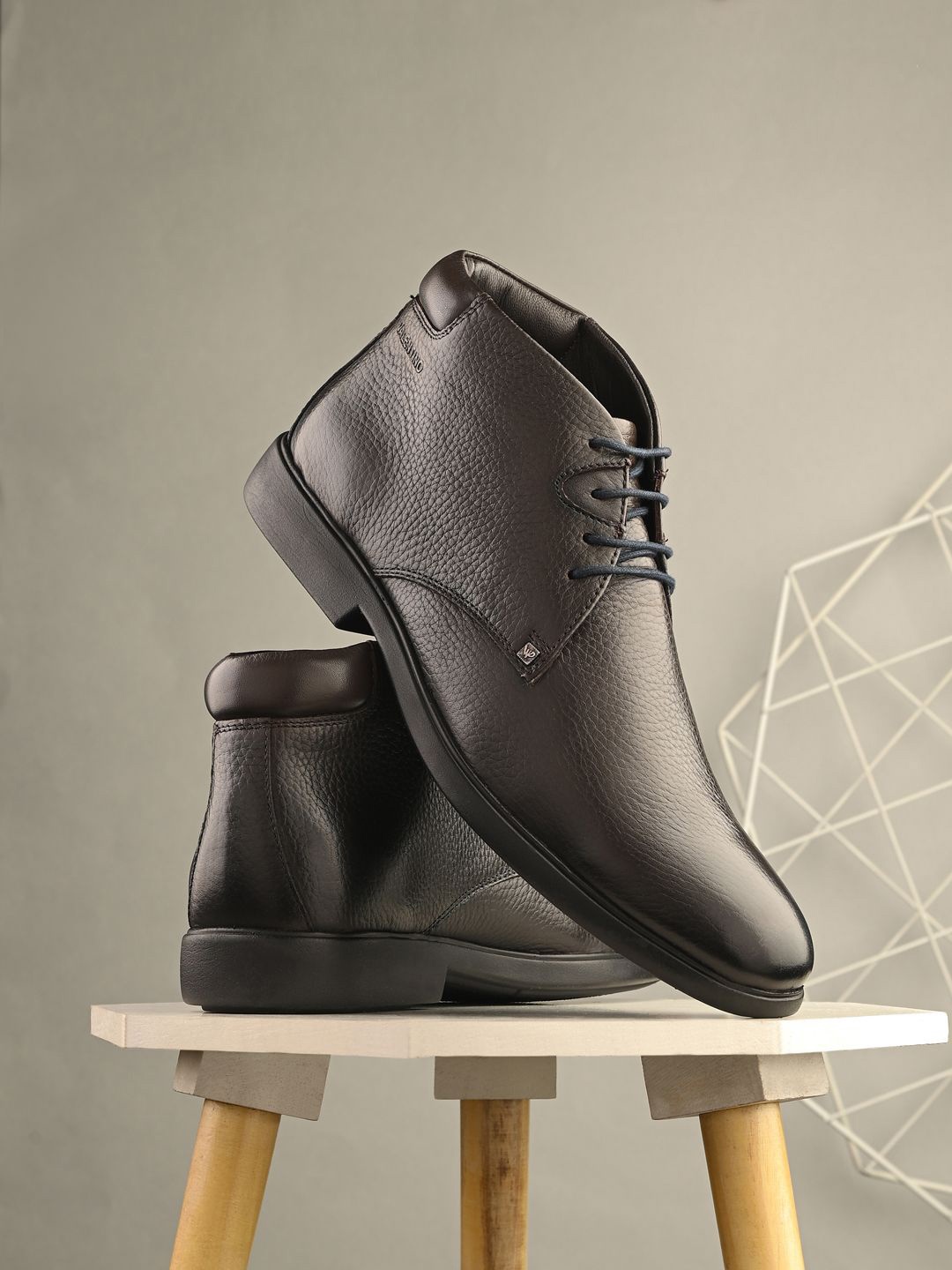 

Valentino Men Leather Regular Boots, Brown