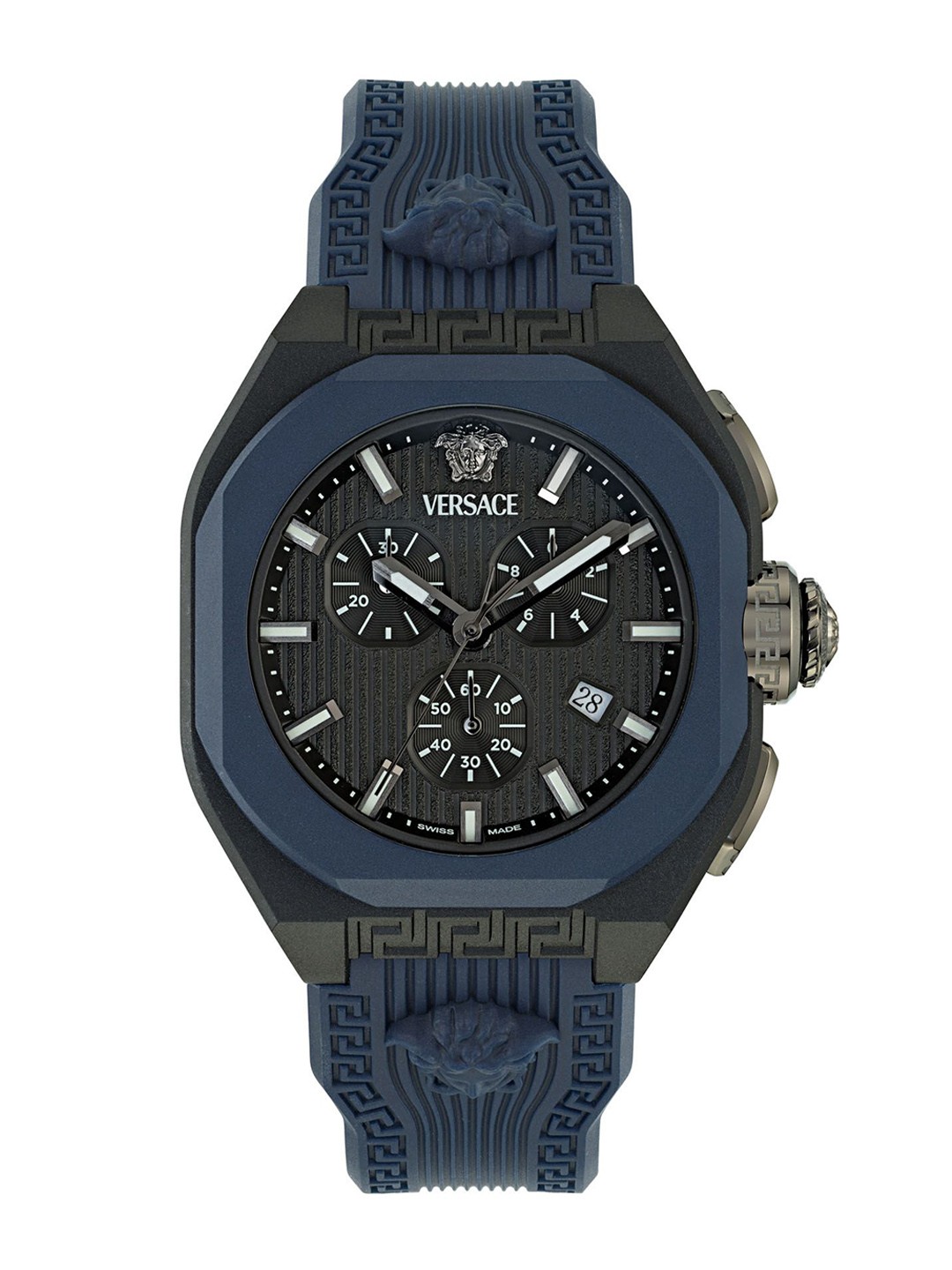 

Versace V-Legend Chr Men Chronograph Dial & Silicon Straps Analogue Watch VE9L00224, Black