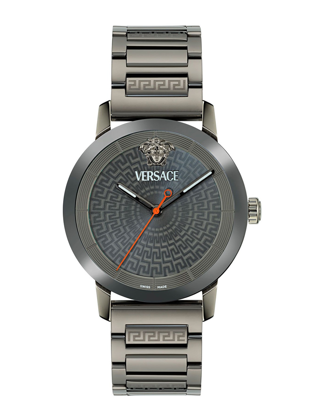 

Versace Men Embellished Round Dial Analogue Watch VE9G00424, Grey