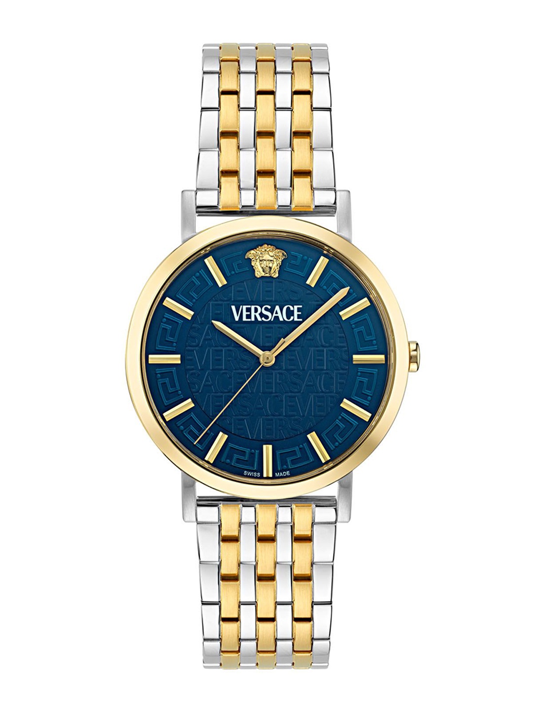 

Versace Men Greca Slim Dial & Stainless Steel Bracelet Style Analogue Watch VE8Q00424, Blue