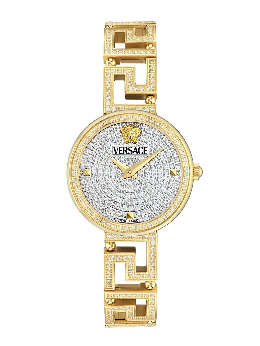 

Versace Women Embellished Stainless Steel Bracelet Style Straps Analogue Watch VE7A00524, White
