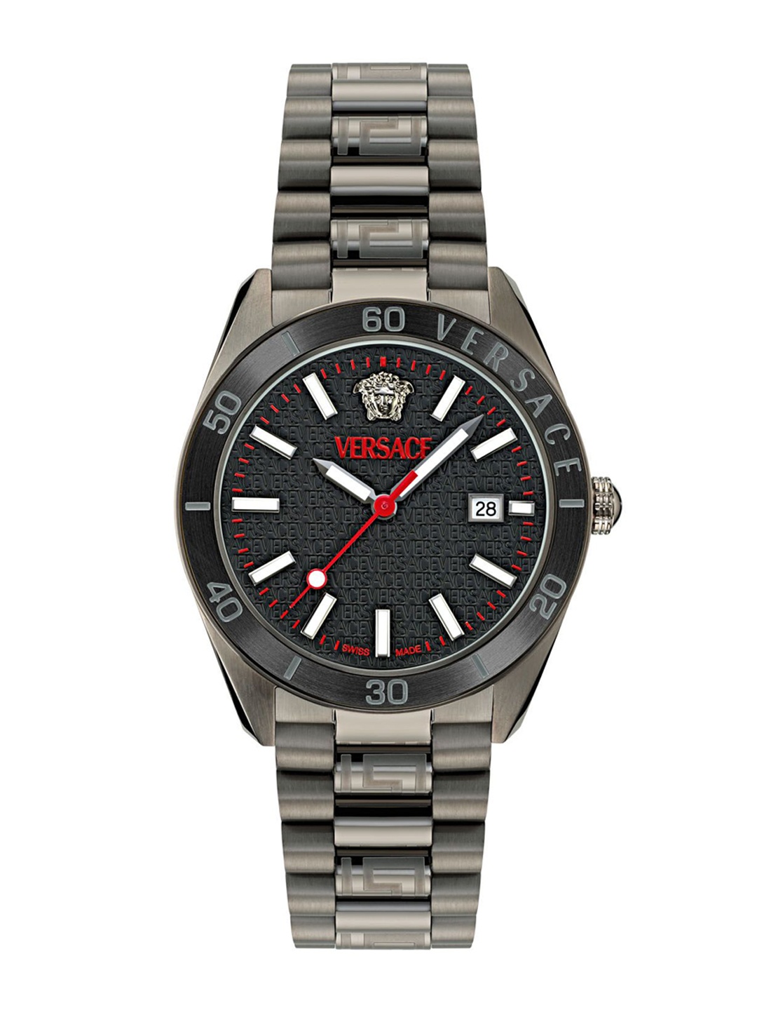 

Versace Men Round Dial Bracelet Style Straps Analogue Watch VE8E00724, Black