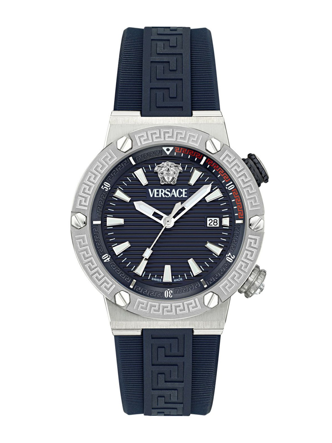 

Versace Men Embellished Round Dial & Straps Analogue Watch VE8G00124, Blue