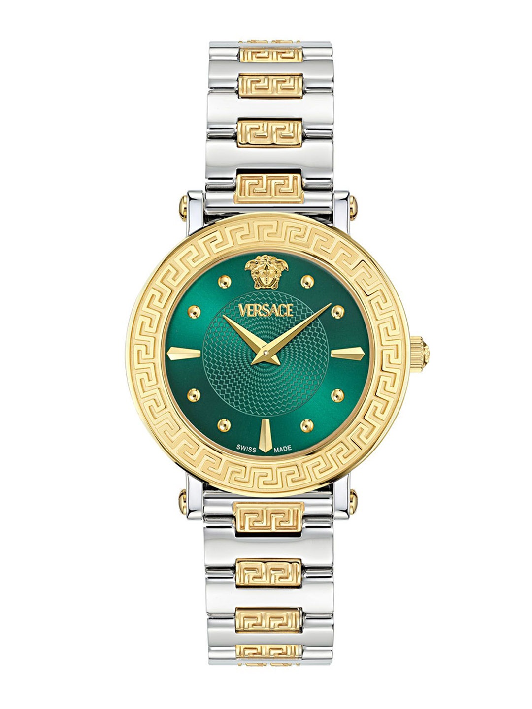 

Versace Women Embellished Dial & Stainless Steel Straps Analogue Watch VE9C00424, Green