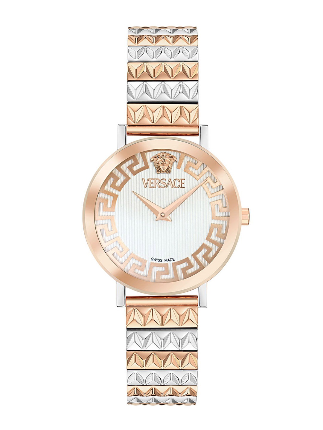 

Versace Women Embellished Stainless Steel Bracelet Style Straps Analogue Watch VE9A00324, White