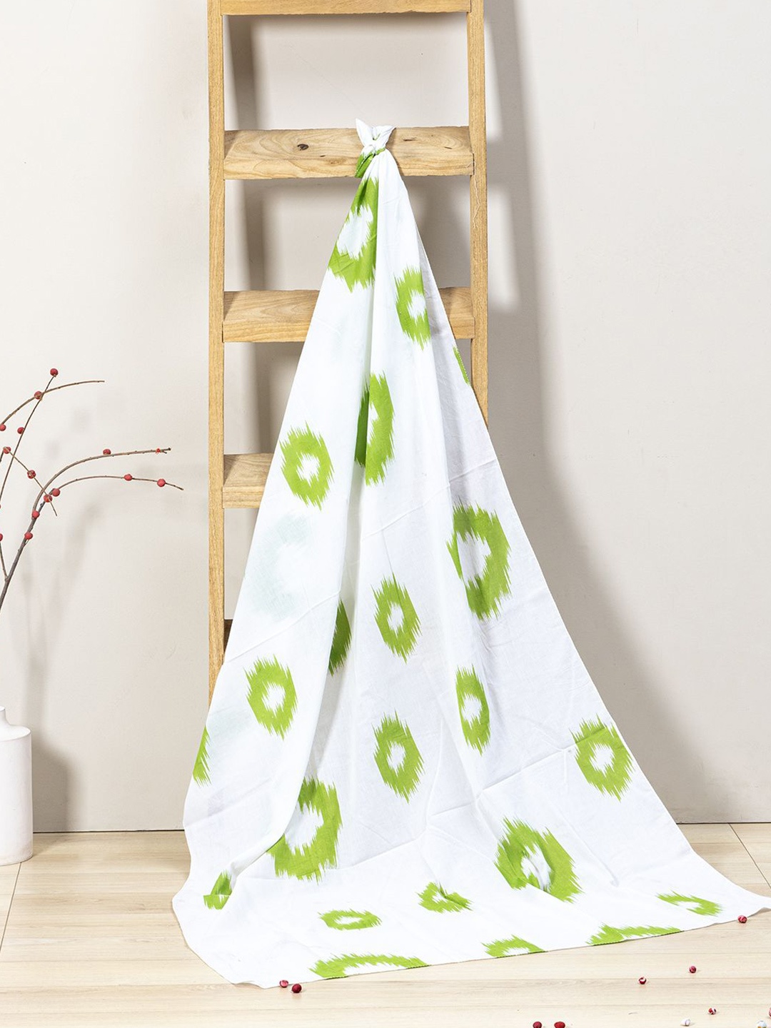 

Contrast Living Women Printed Cotton Scarf, Green