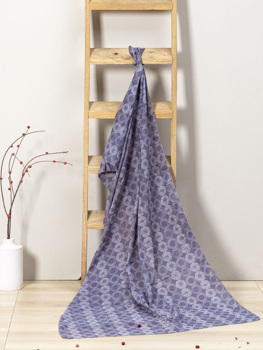 

Contrast Living Women Printed Cotton Scarf, Purple