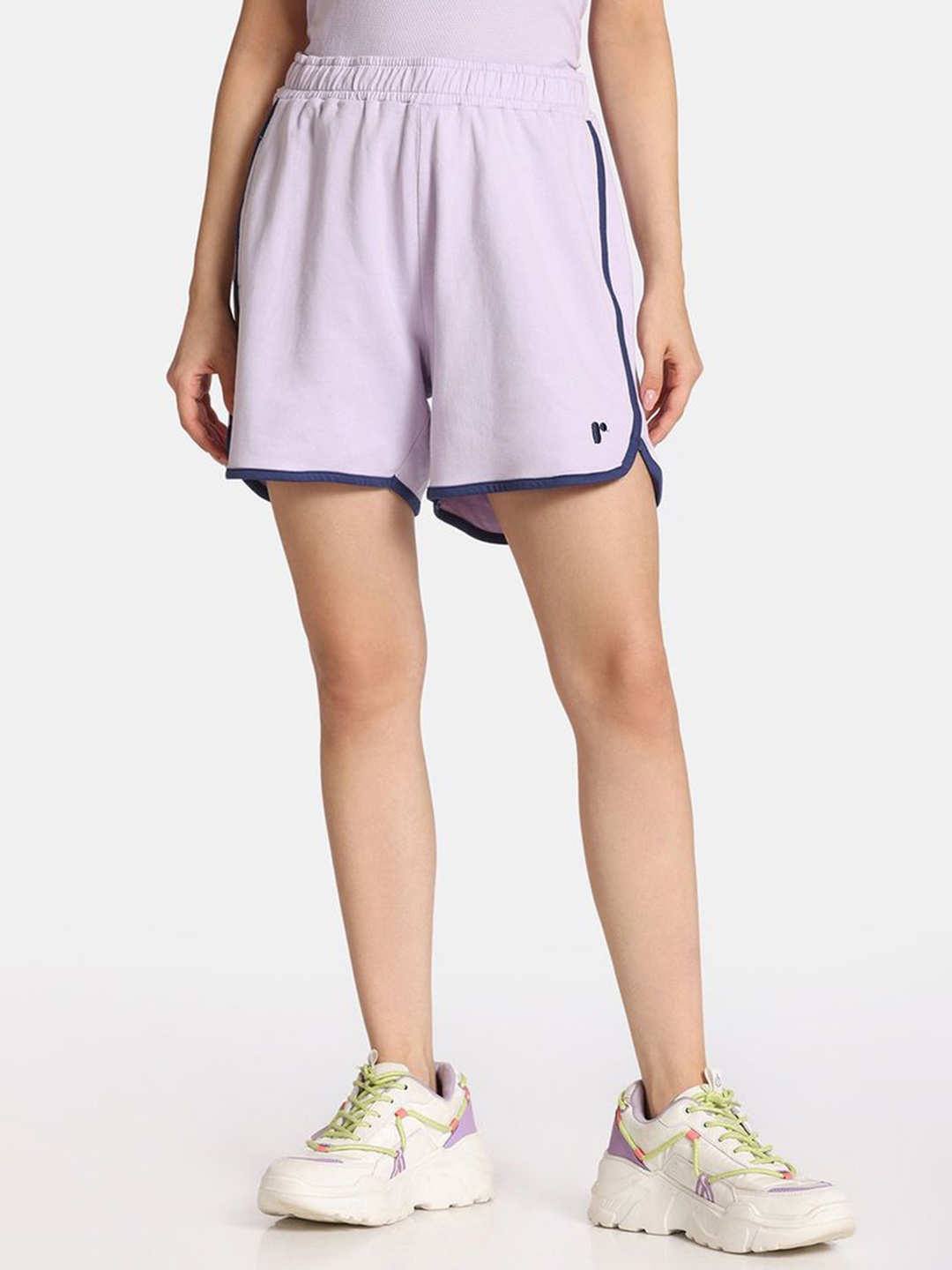 

Rosaline by Zivame Women High-Rise Cotton Sports Shorts, Lavender