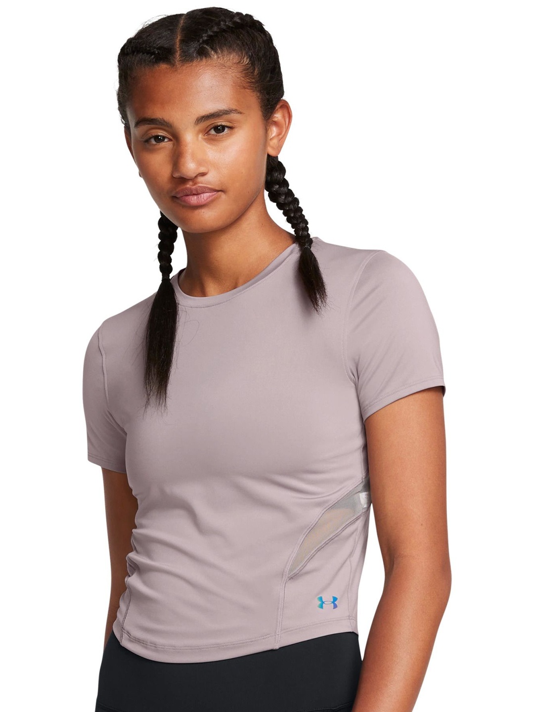 

UNDER ARMOUR Women Solid Round Neck Slim Fit T-shirt, Grey