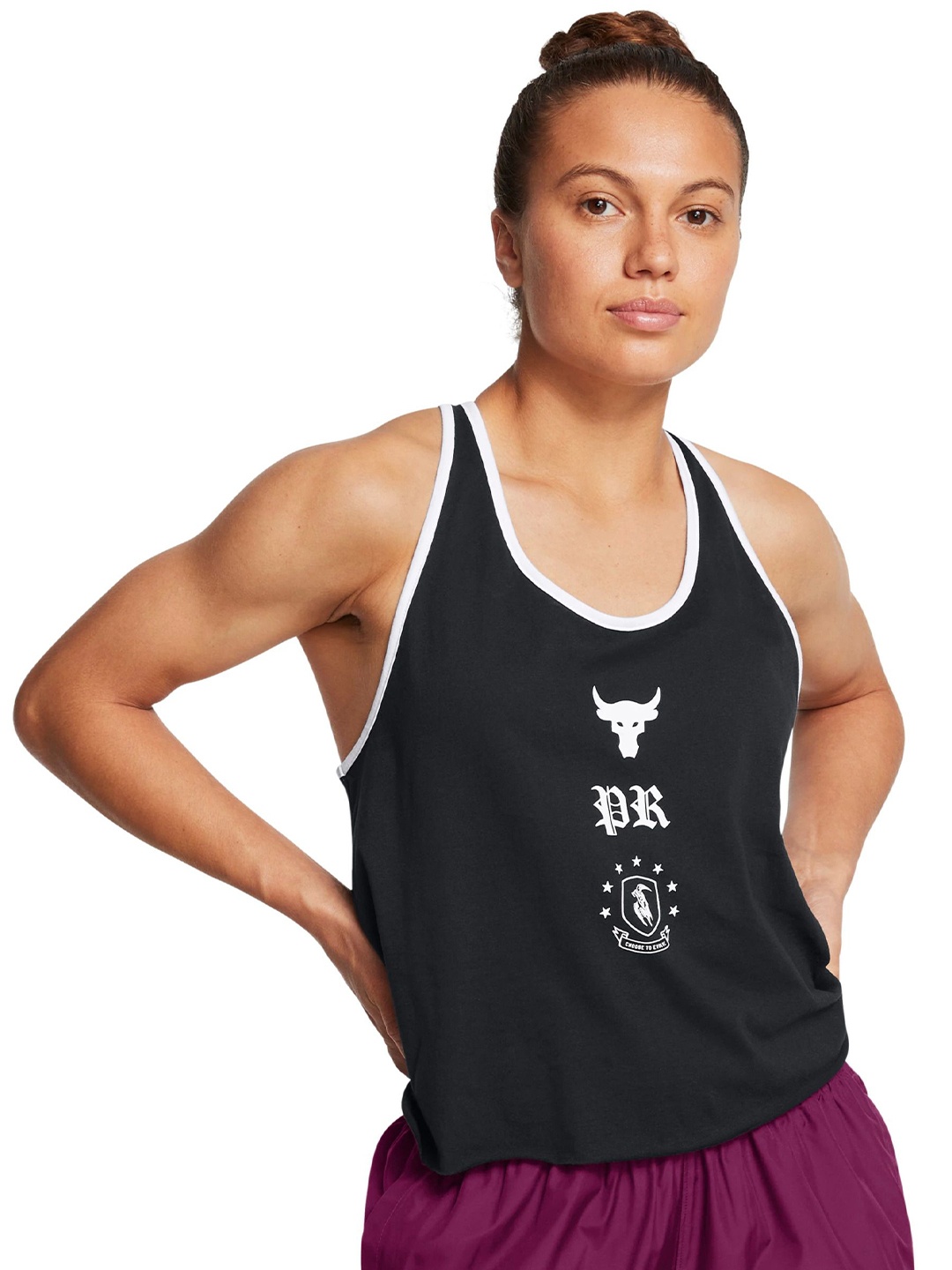 

UNDER ARMOUR Women Graphic Printed Scoop Neck Cotton T-shirt, Black