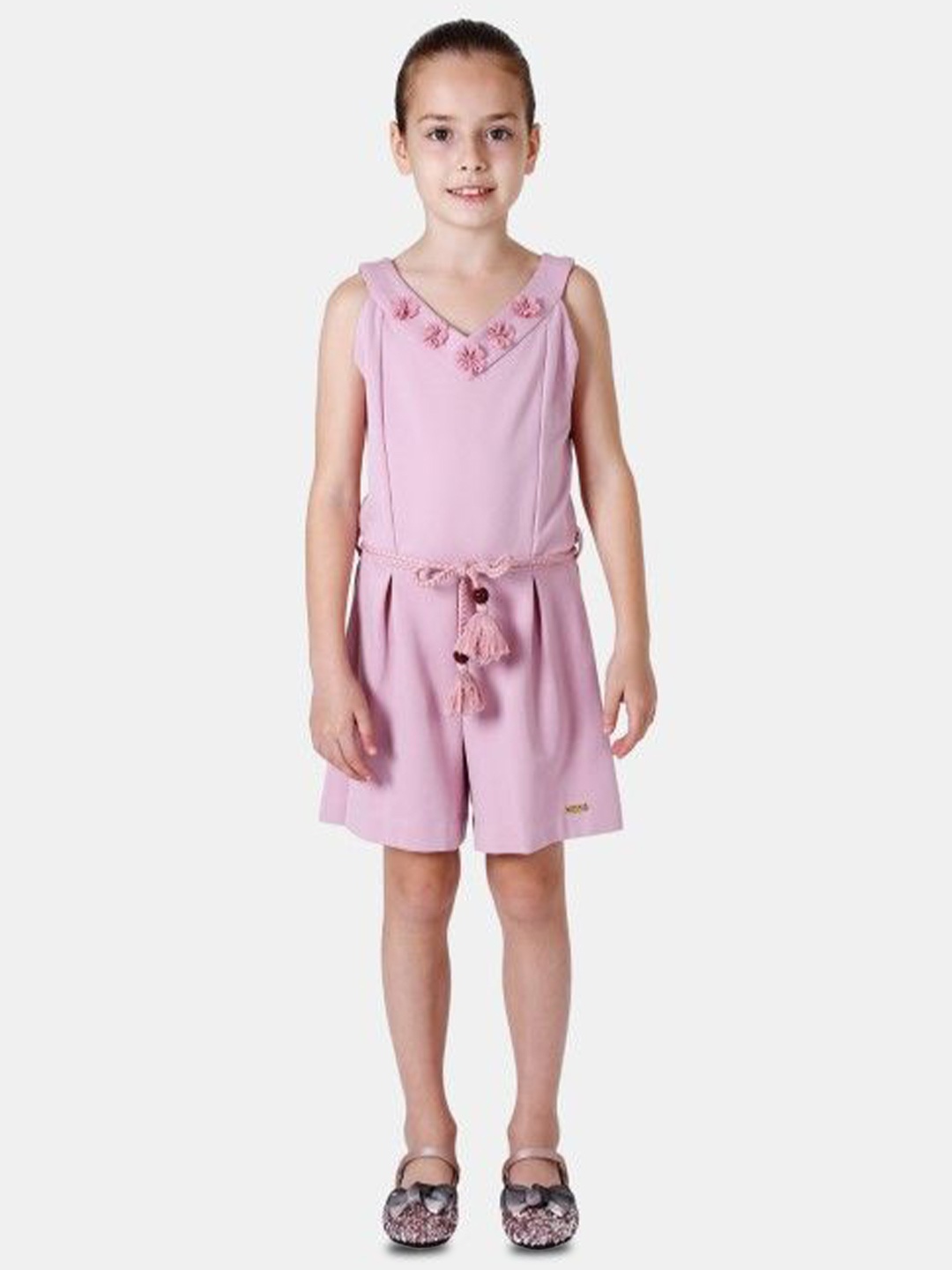 

One Friday Girls Solid Jumpsuit, Pink