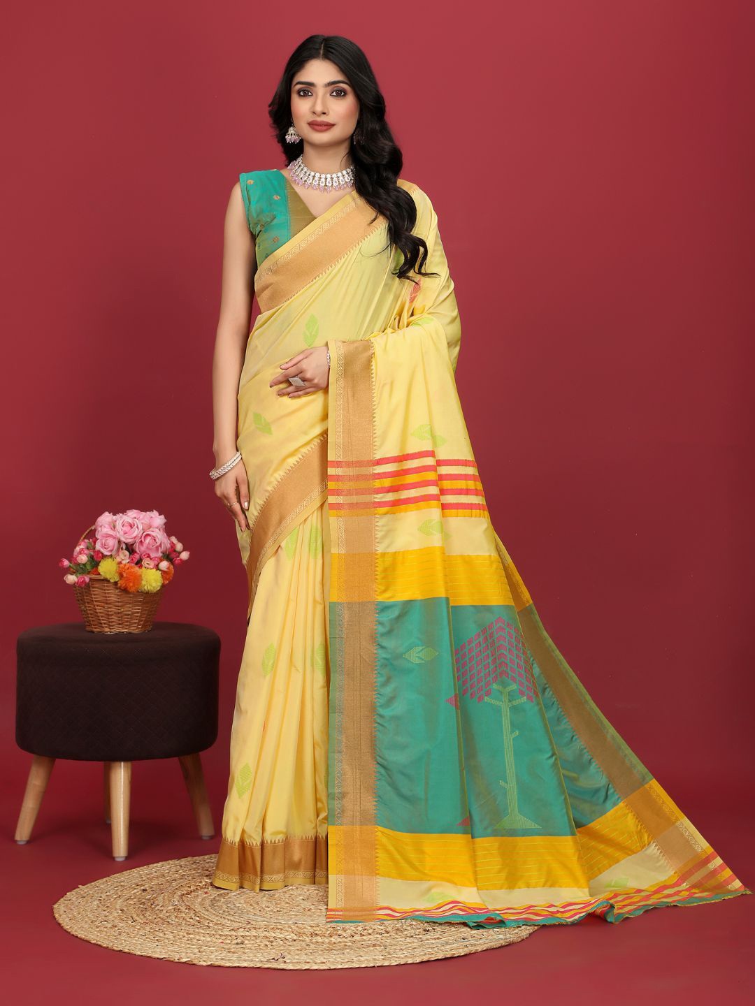 

Angoor Saree Woven Design Zari Saree, Yellow