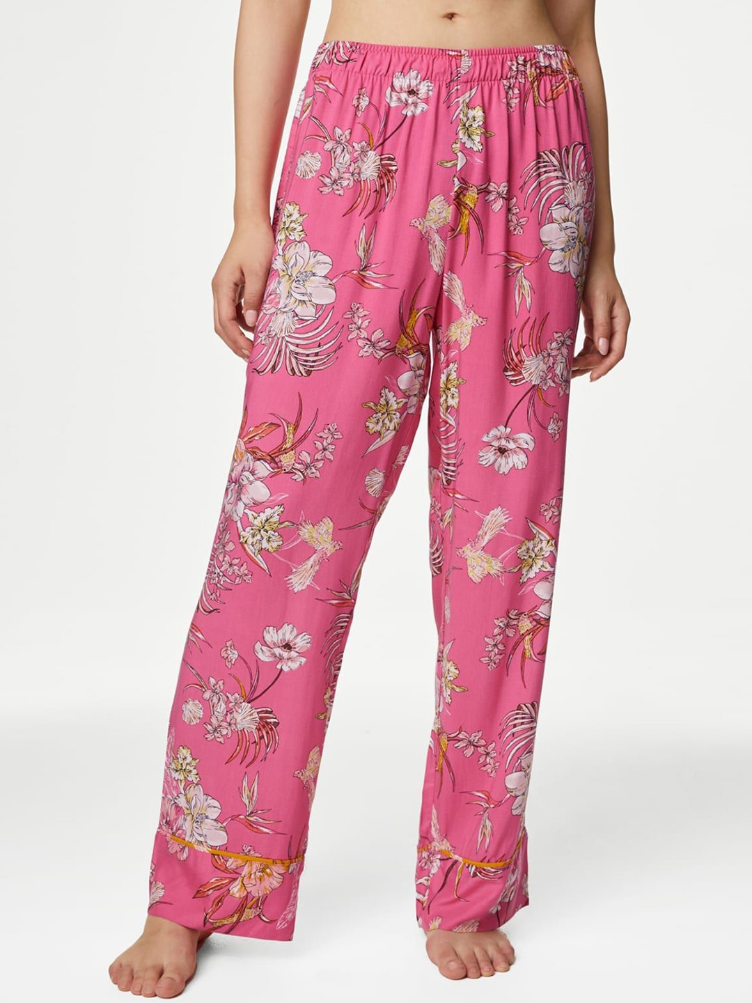 

Marks & Spencer Relaxed-Fit Straight-Leg Lounge Pants, Pink