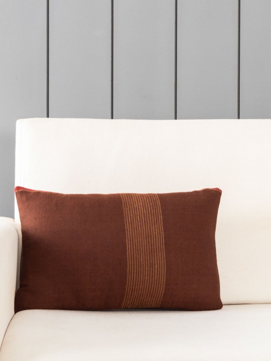 

Eyaas Brown Striped Woollen Rectangle Cushion Covers