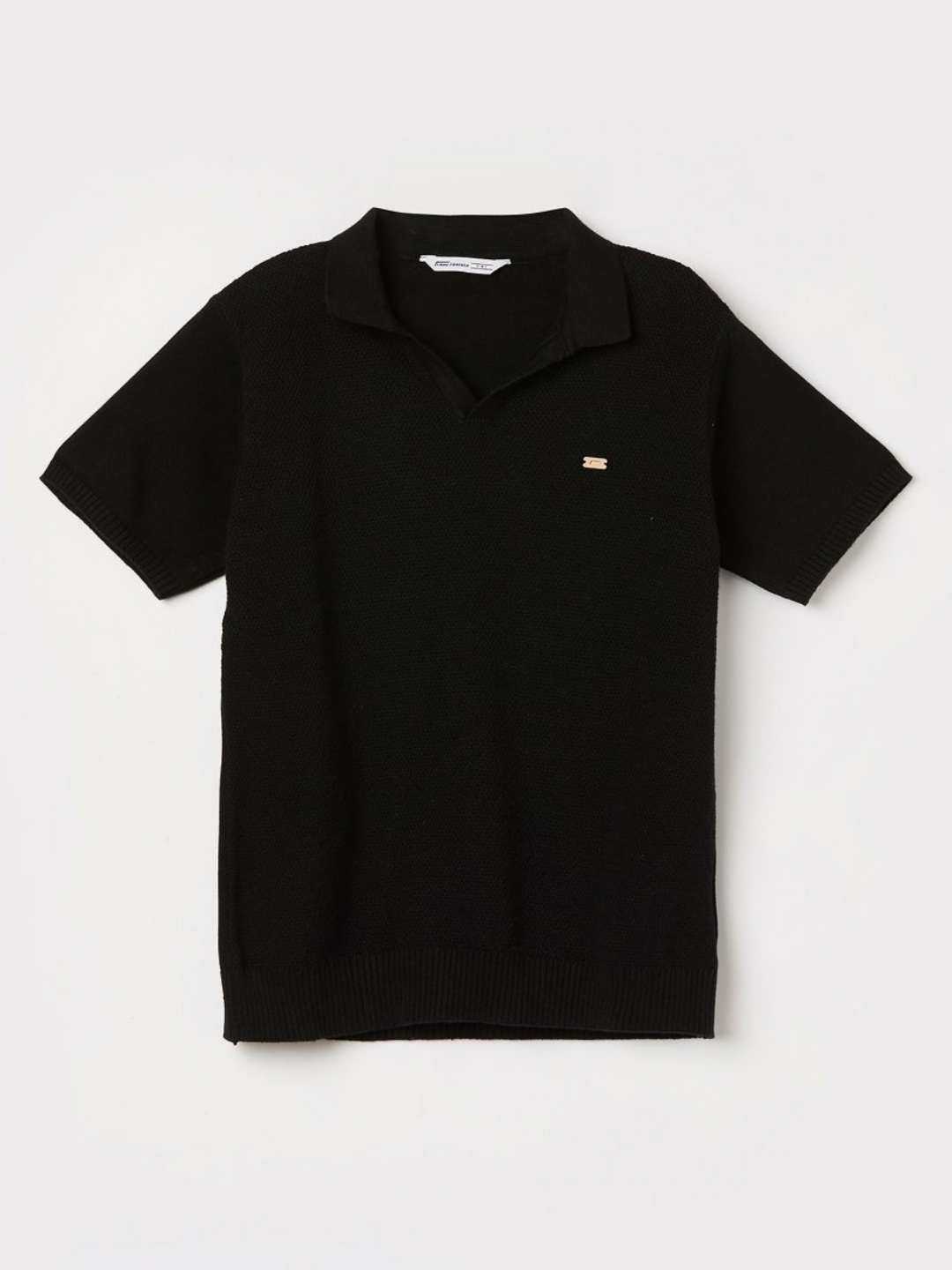 

Fame Forever by Lifestyle Boys Solid Polo Collar Cotton T-shirt, Black