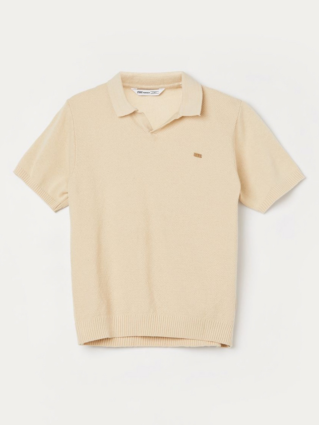 

Fame Forever by Lifestyle Boys Solid Polo Collar Cotton T-shirt, Beige