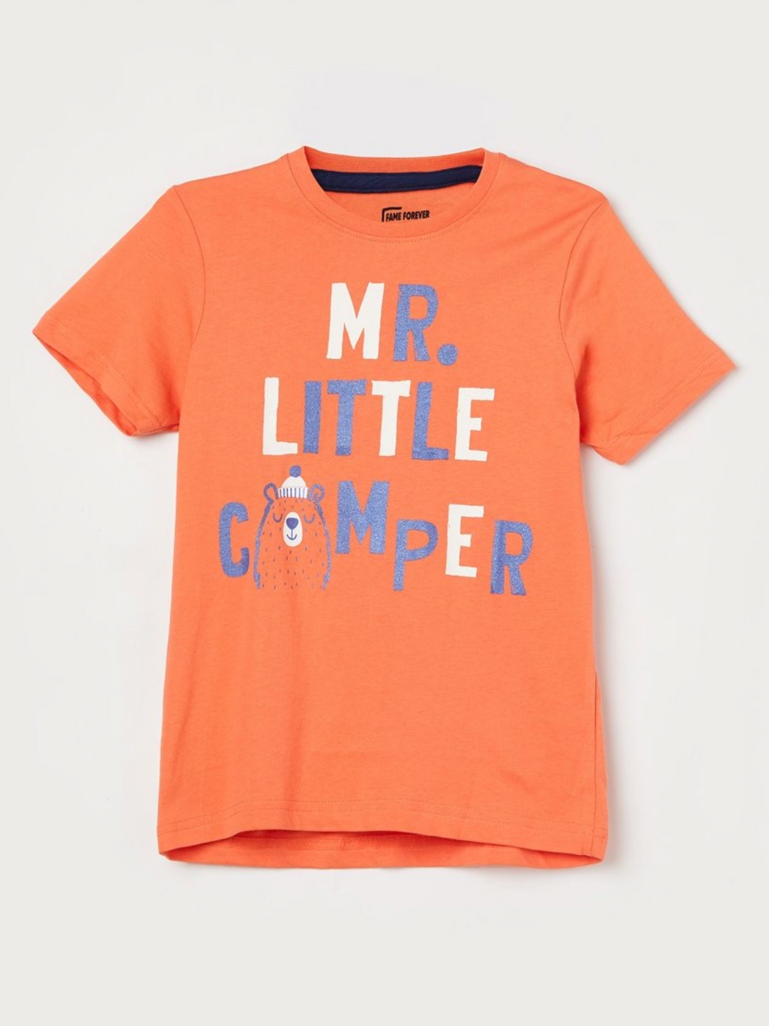 

Fame Forever by Lifestyle Boys Typography Printed Round Neck Cotton T-shirt, Coral