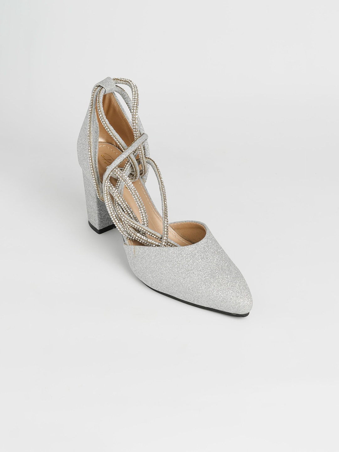 

PURPLEHUNT Women Slim Heeled Sandals, Silver