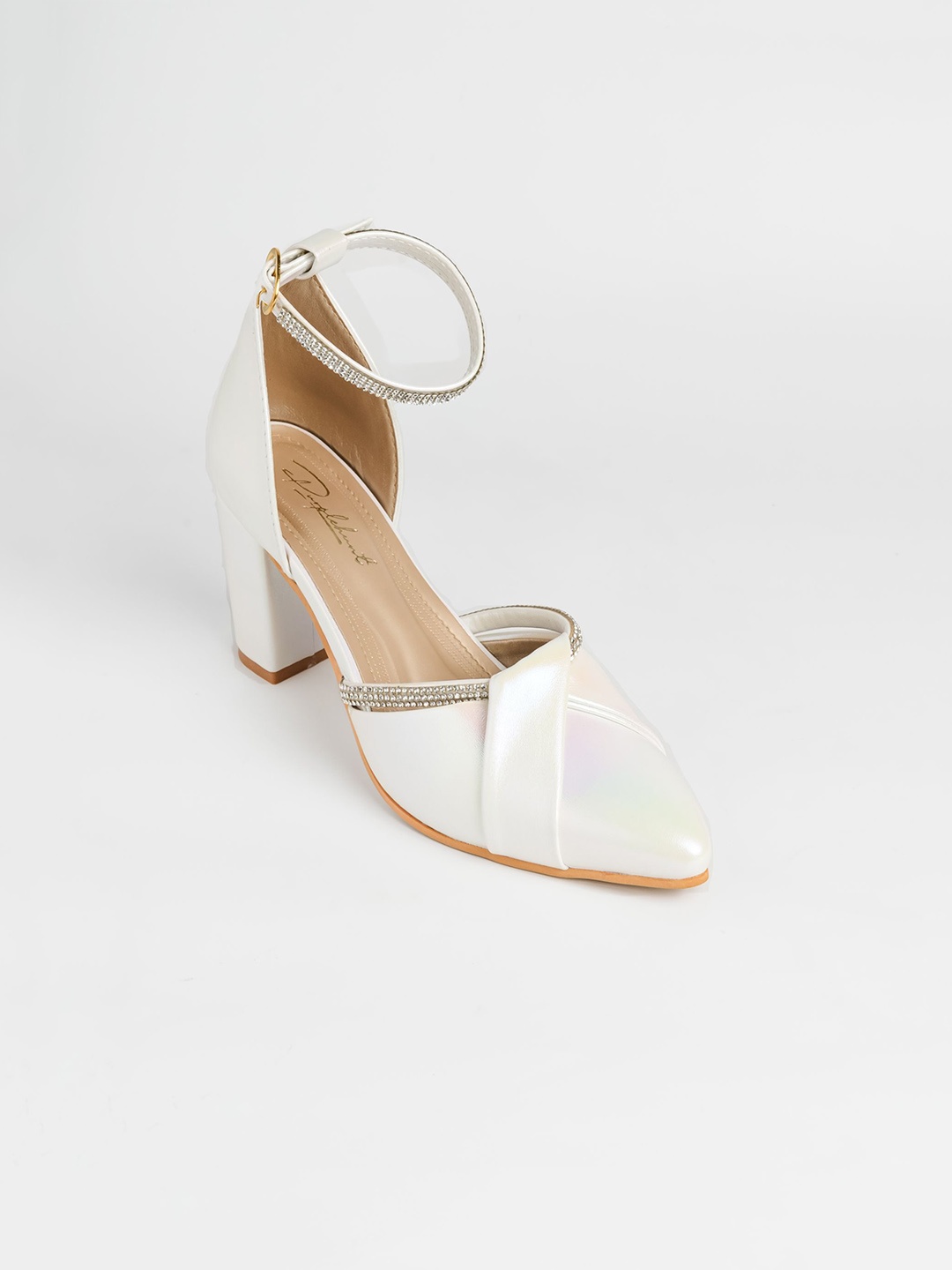 

PURPLEHUNT Women Slim Heel Pumps, White