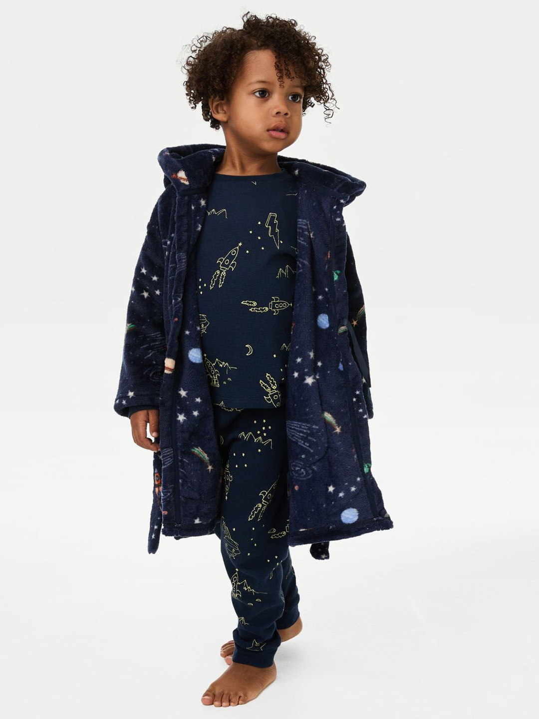 

Marks & Spencer Girls Space Printed Dressing Gown, Navy blue