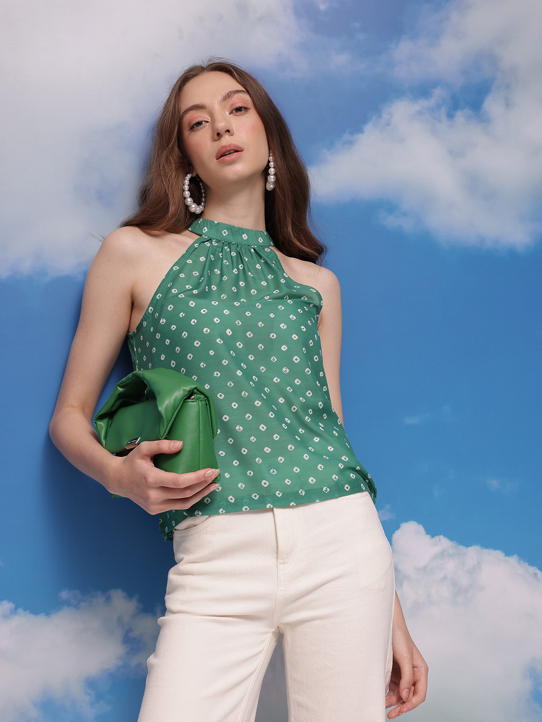 

CORSICA Printed Top, Green
