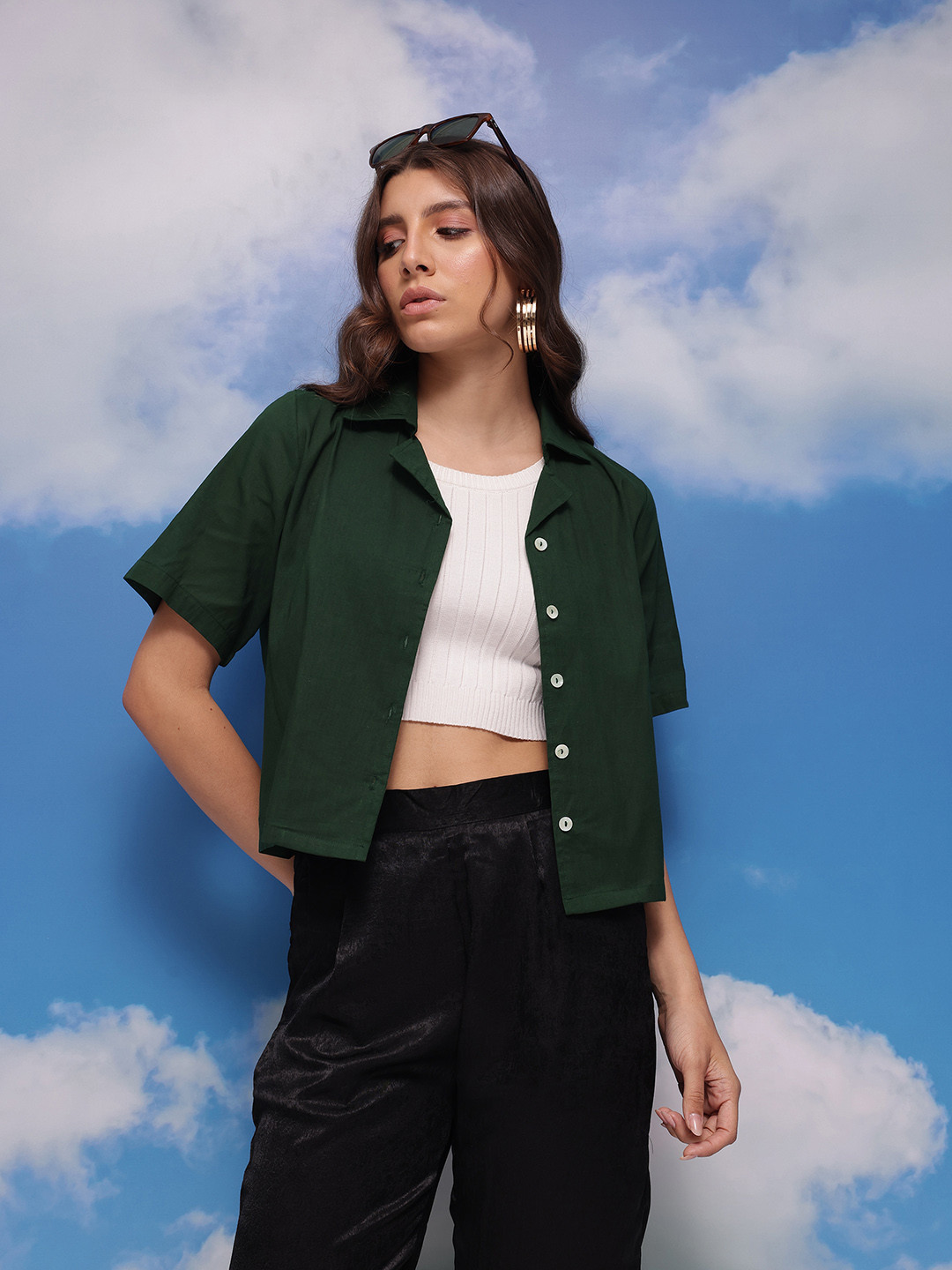 

CORSICA Cotton Casual Shirt, Green
