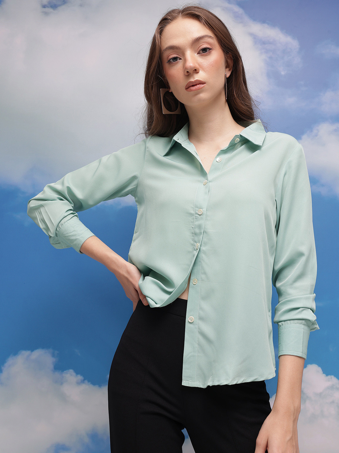 

CORSICA Women Casual Shirt, Green