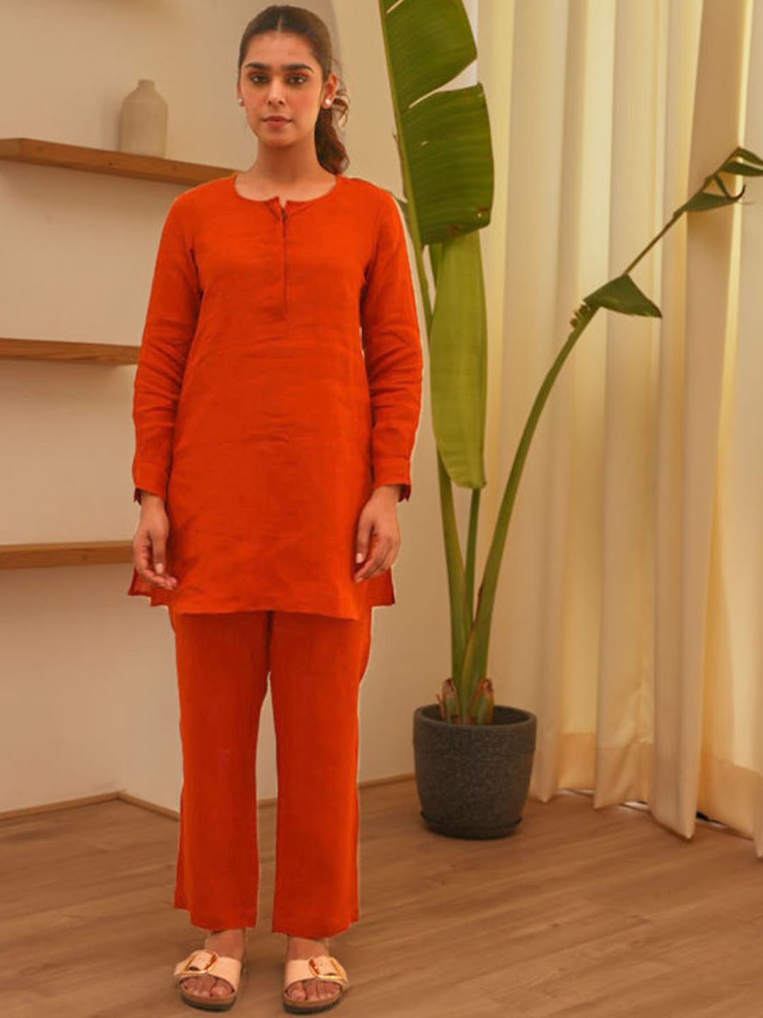 

Ekohum Tunic With Trousers Co-Ords, Rust