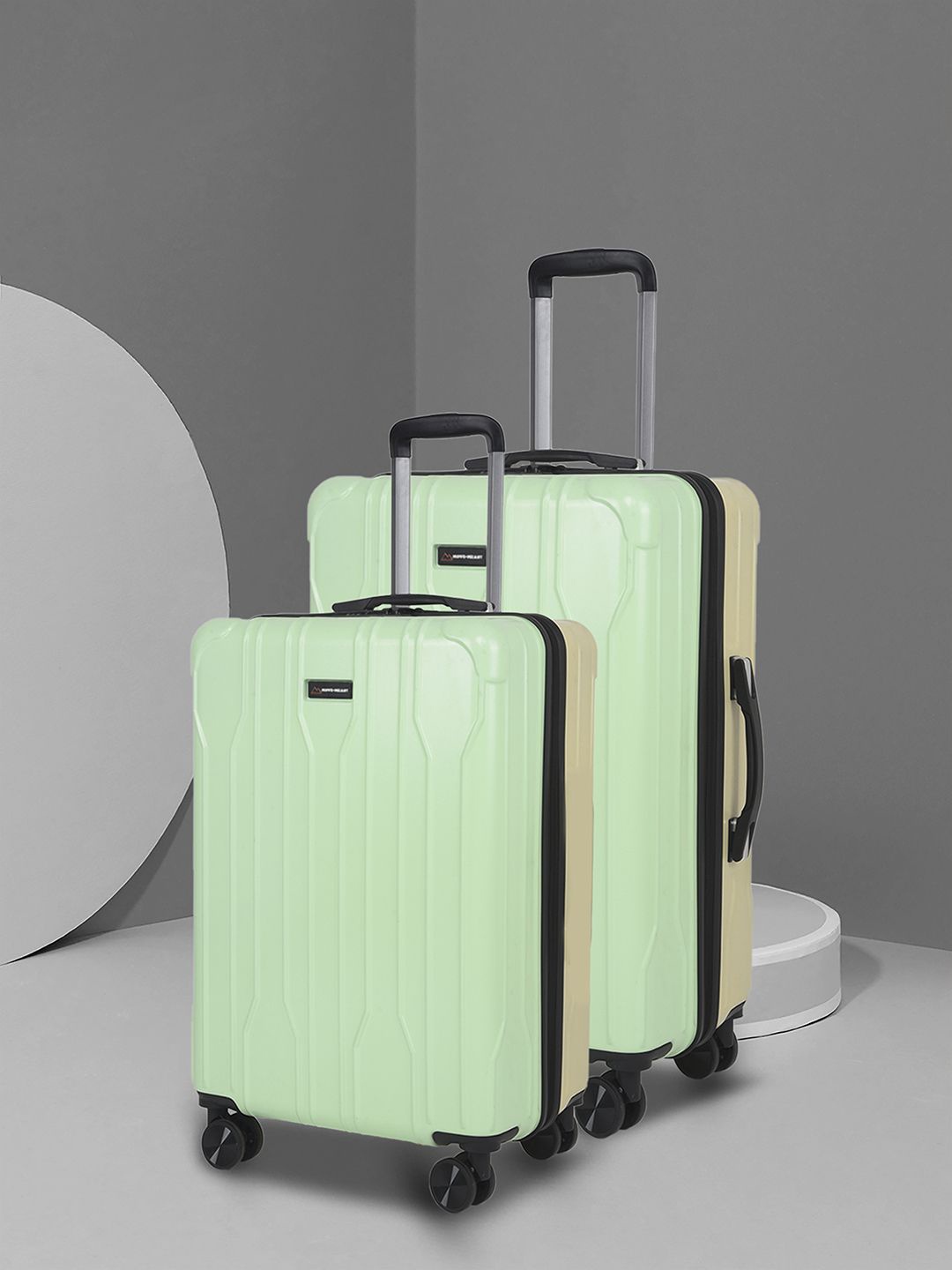 

MOVE-MEANT Set Of 2 Hard Sided Trolley Bag, Green