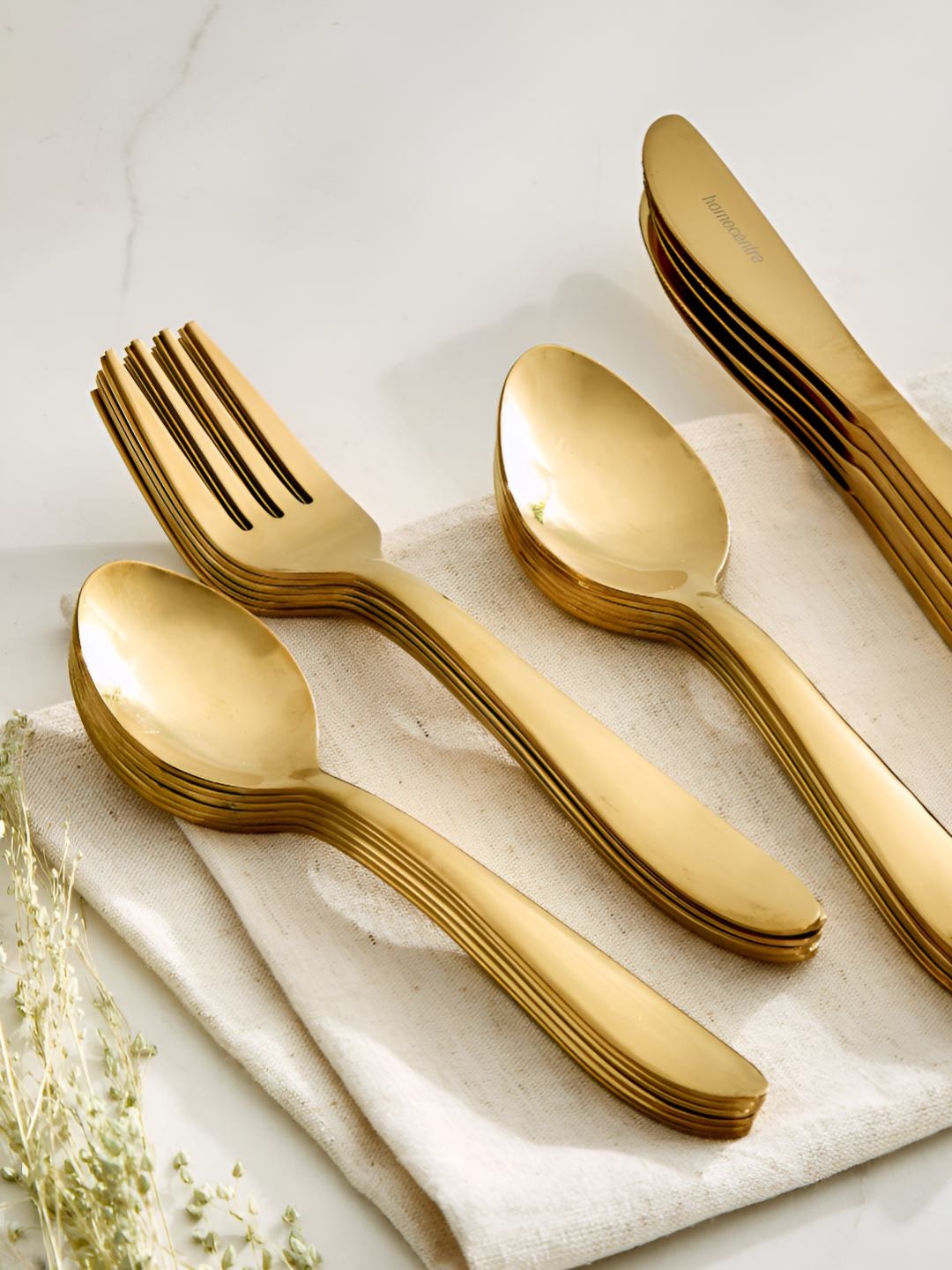 

Home Centre 24-Pcs Yellow Stainless Steel Cutlery Set