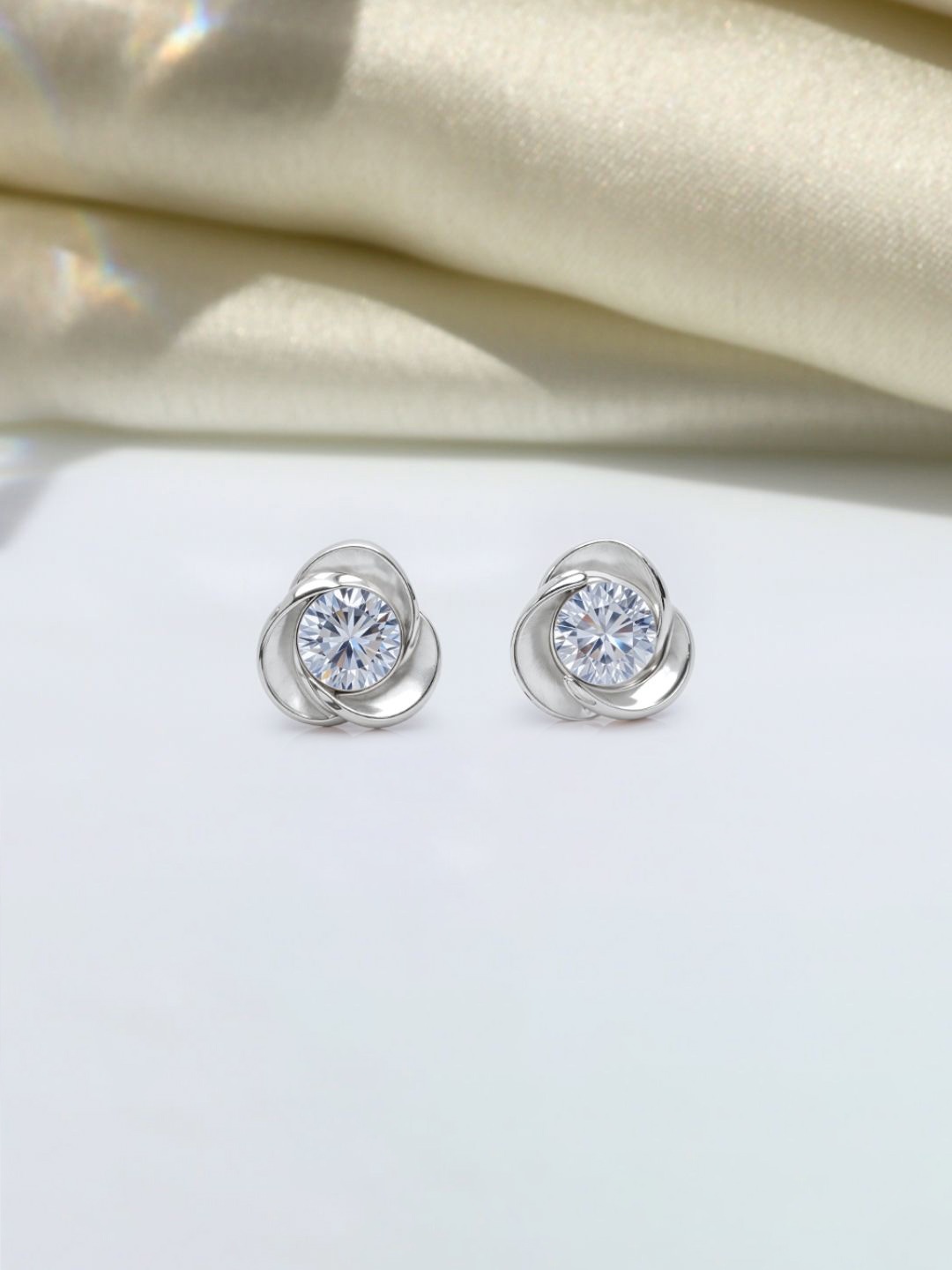 

HighSpark Contemporary Studs Earrings, Silver