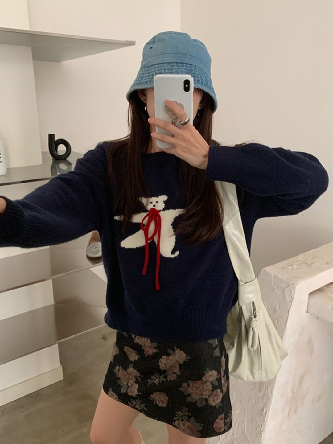 

LULU & SKY Women Round Neck Quirky Pullover, Navy blue