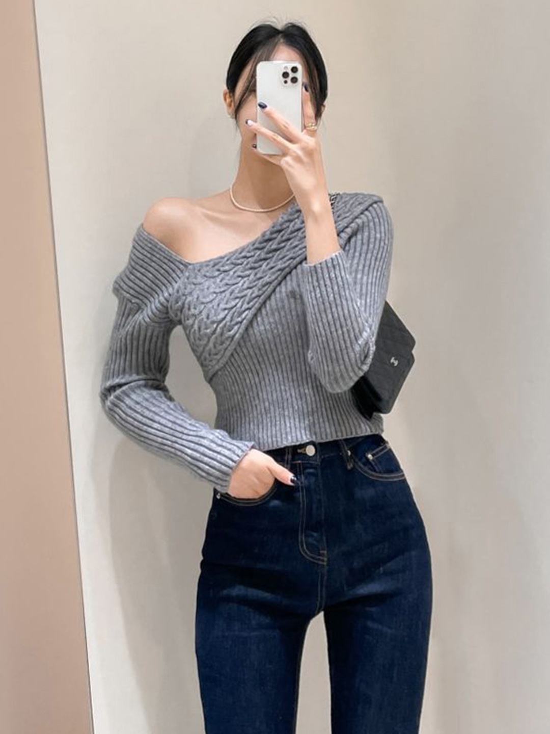 

LULU & SKY Women Ribbed Pullover Sweaters, Grey