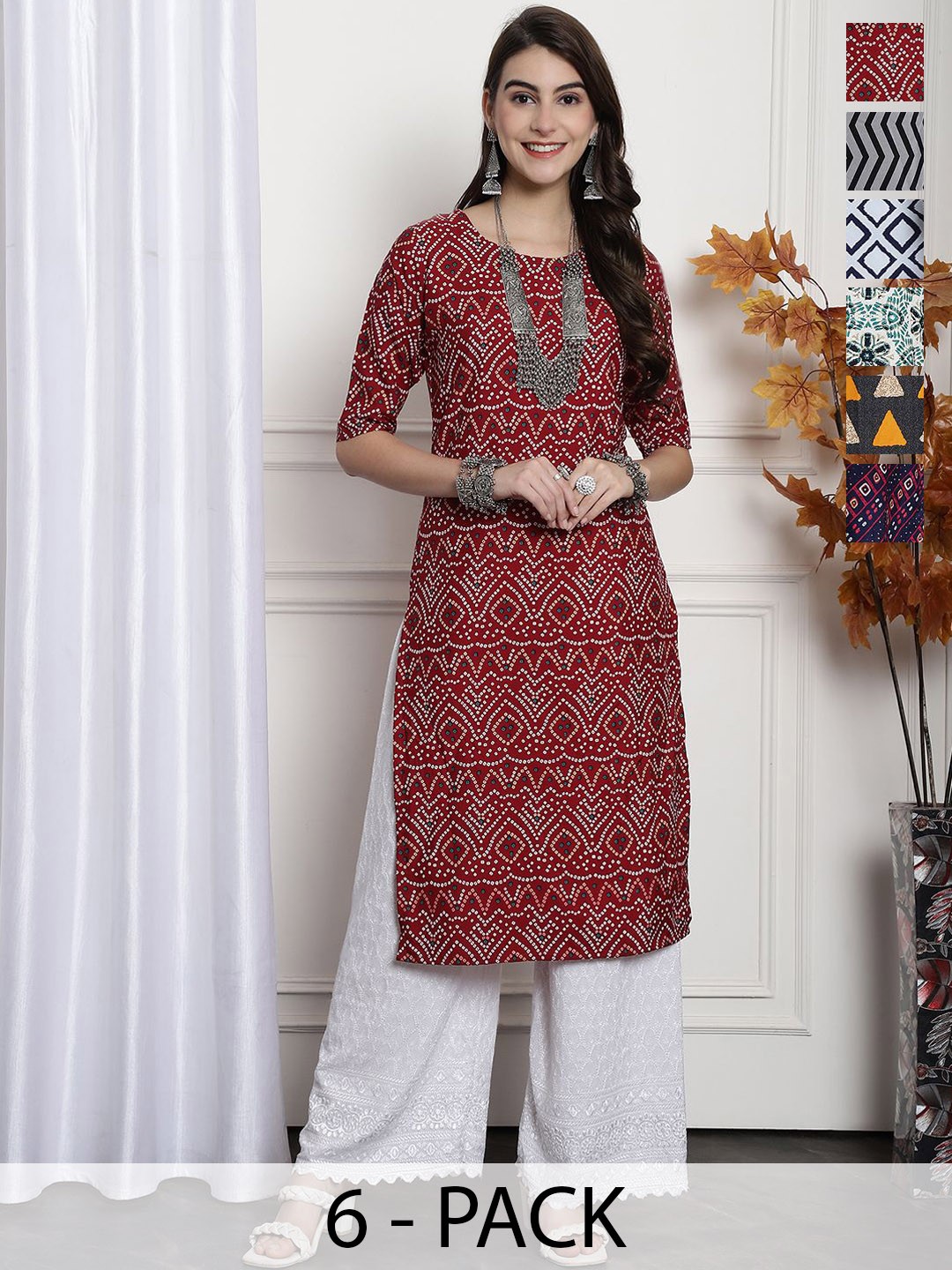 

7Threads Women Ethnic Motifs Printed Floral Crepe Kurta, Multi