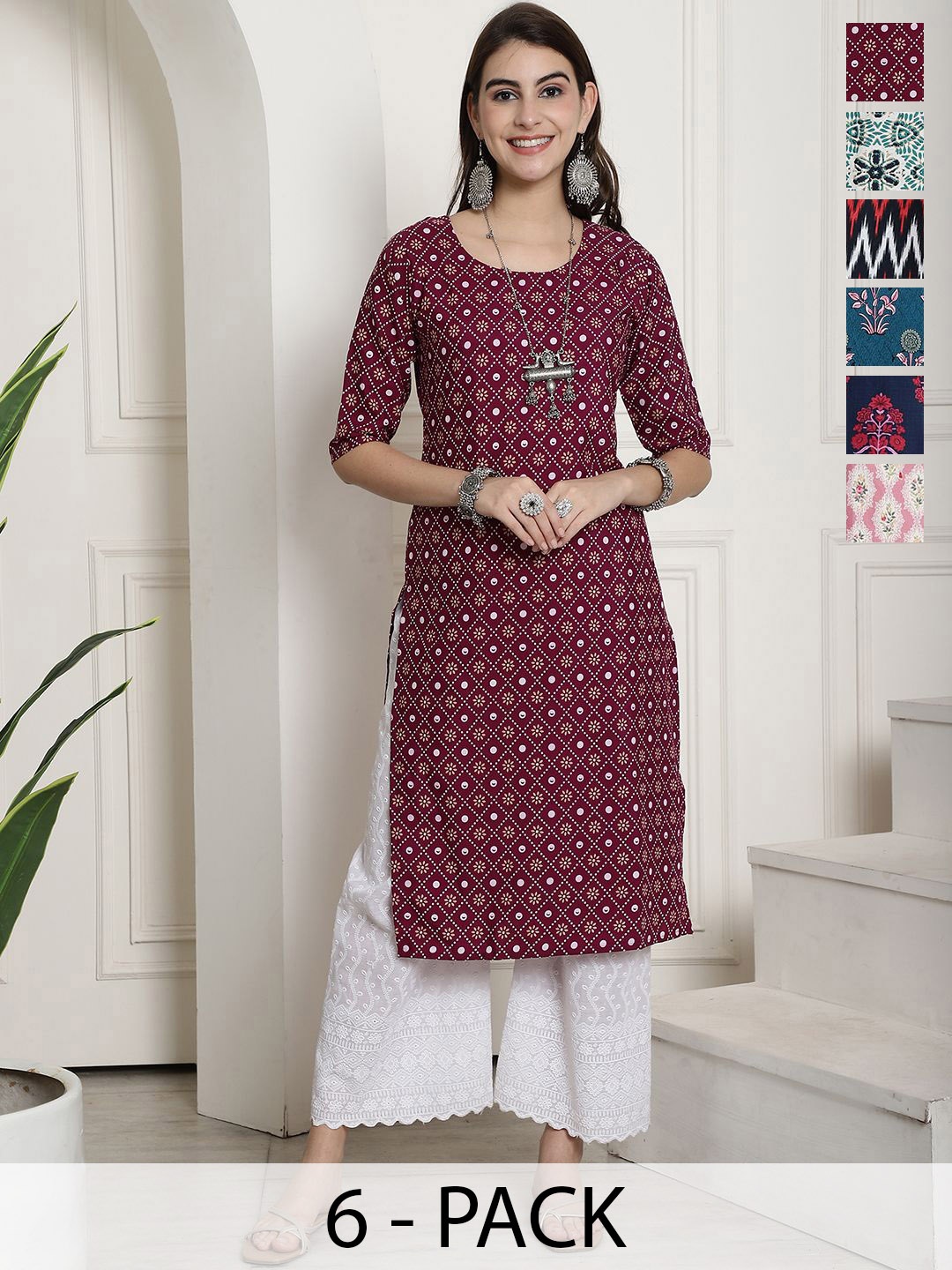 

7Threads Women Ethnic Motifs Printed Floral Crepe Kurta, Multi