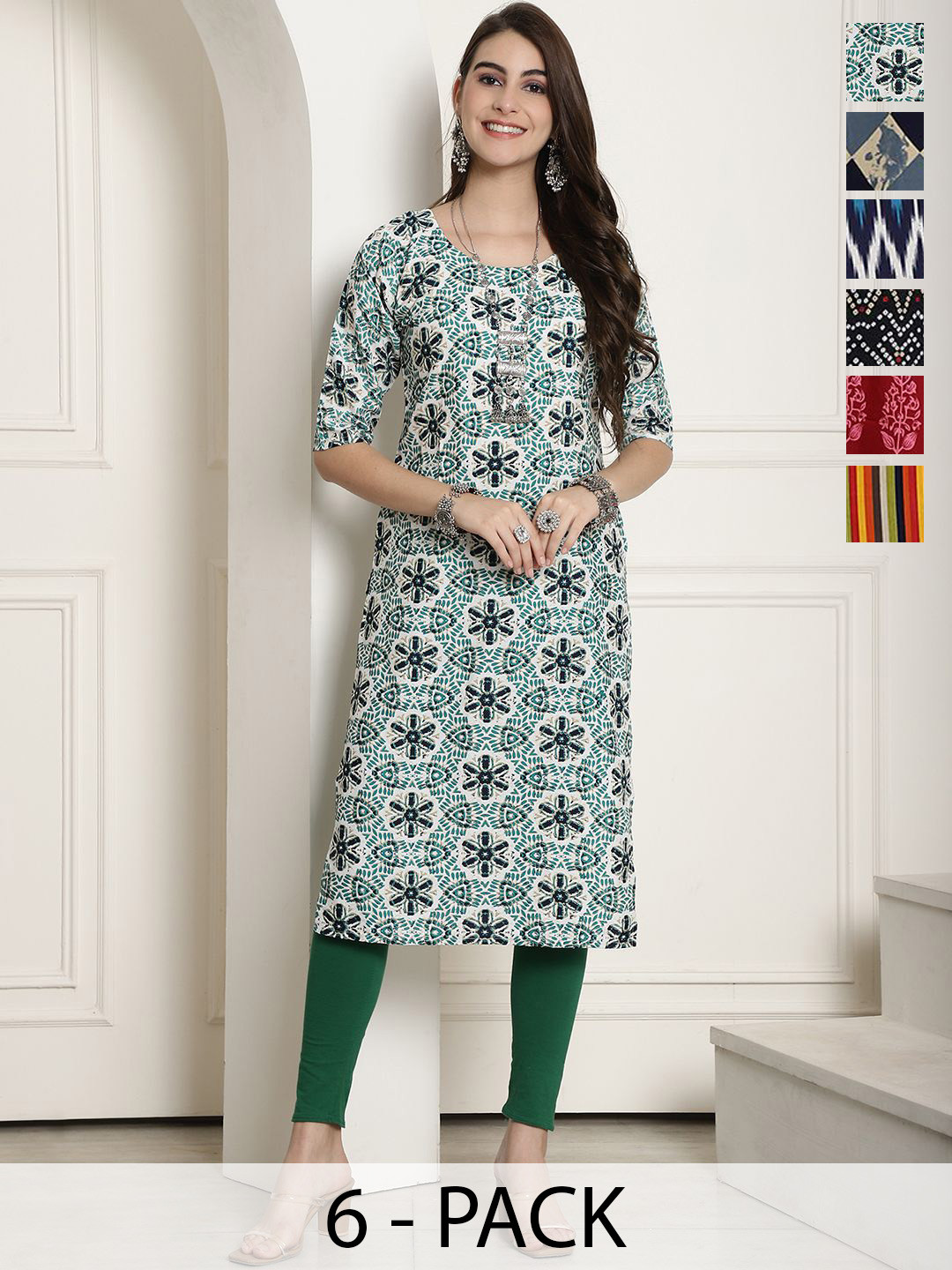 

7Threads Women Ethnic Motifs Printed Floral Crepe Kurta, Multi